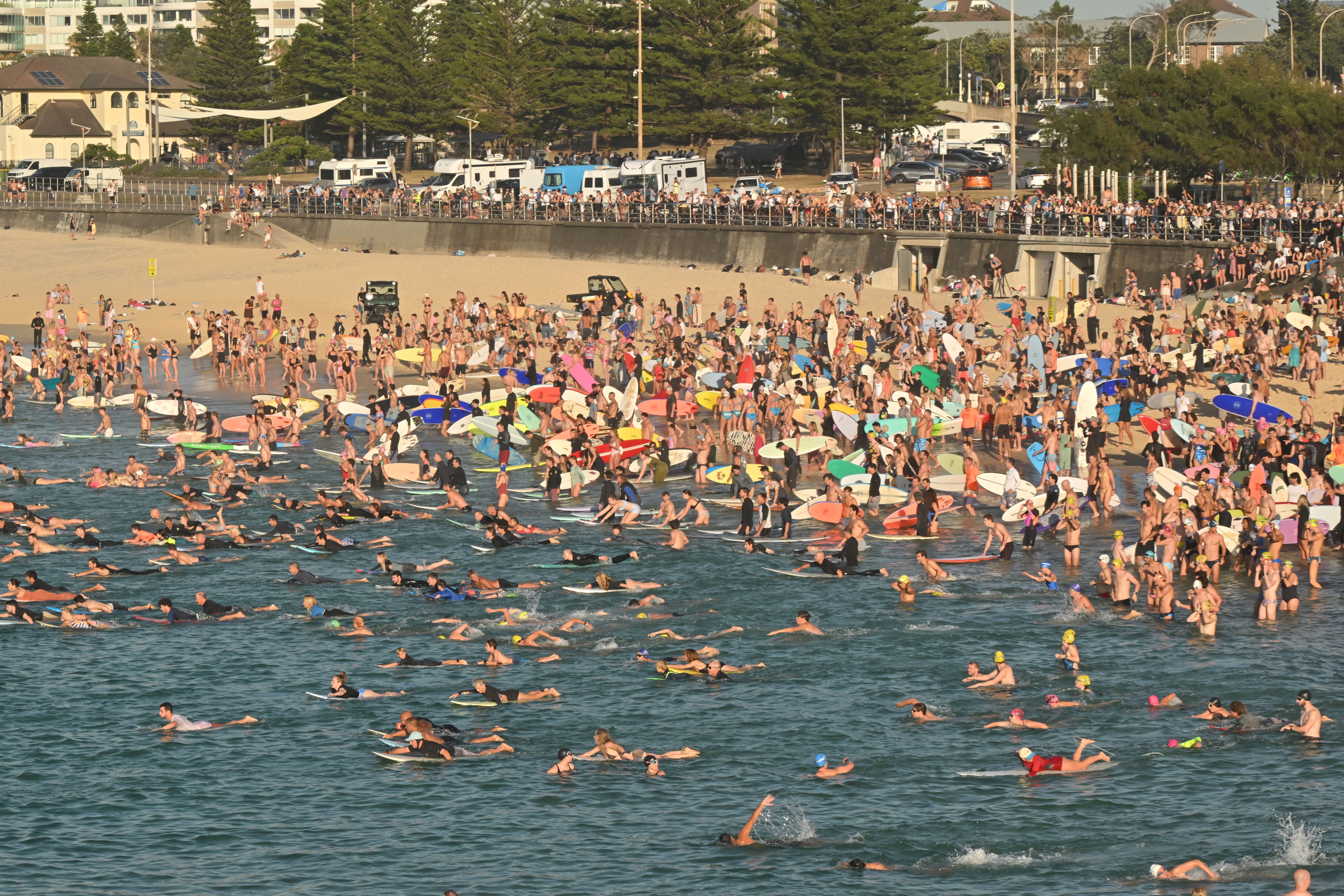 Surfers pay tibute to victims of shooting at Bondi Beach