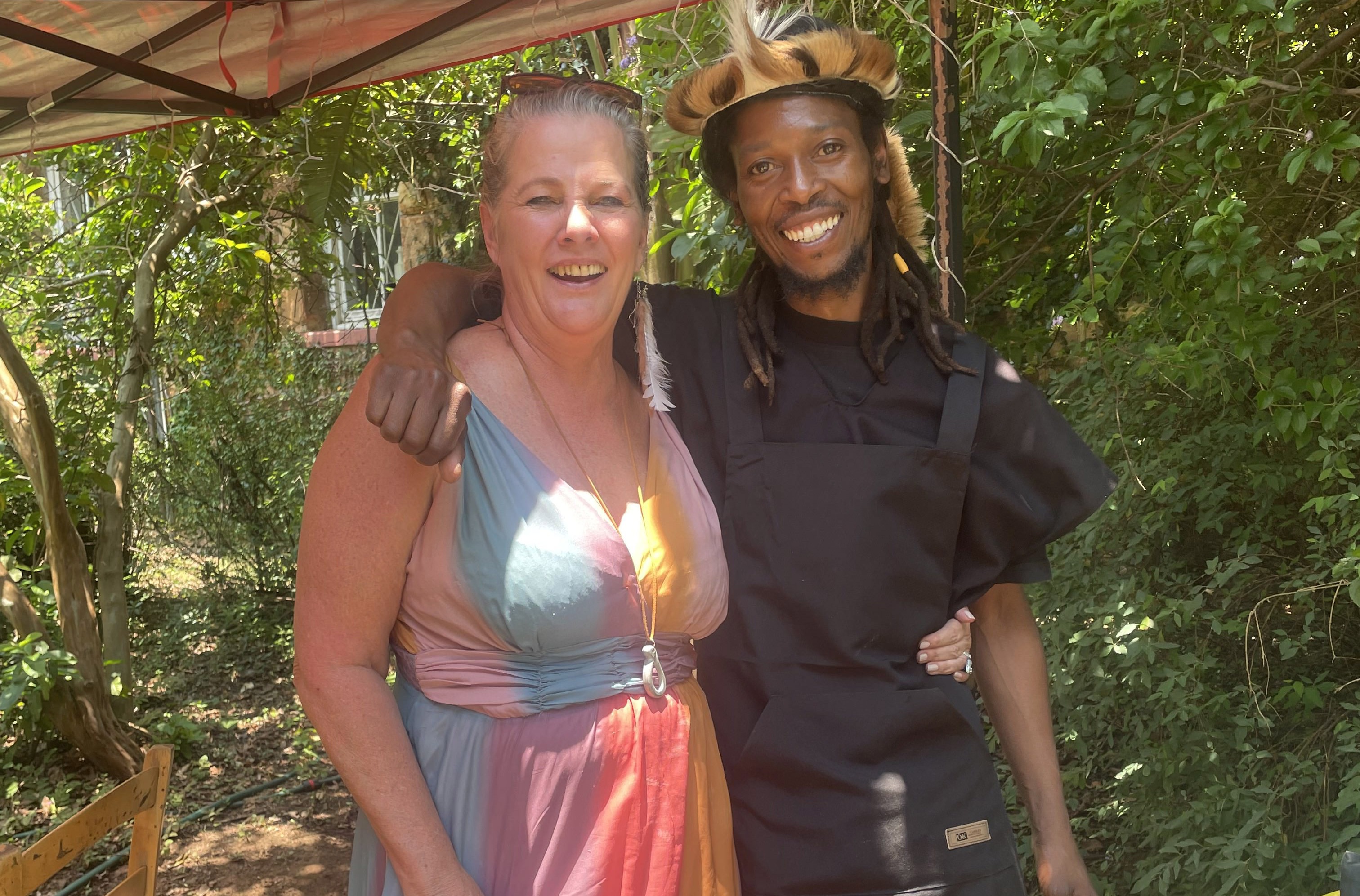 Founder of The Maker's Village Tanya Bryant with Fani Kukemoer van der Ndlovhu, the founder of FaniFace African restaurant and long time Cullinan resident. PHOTO: Naledi Mashishi 