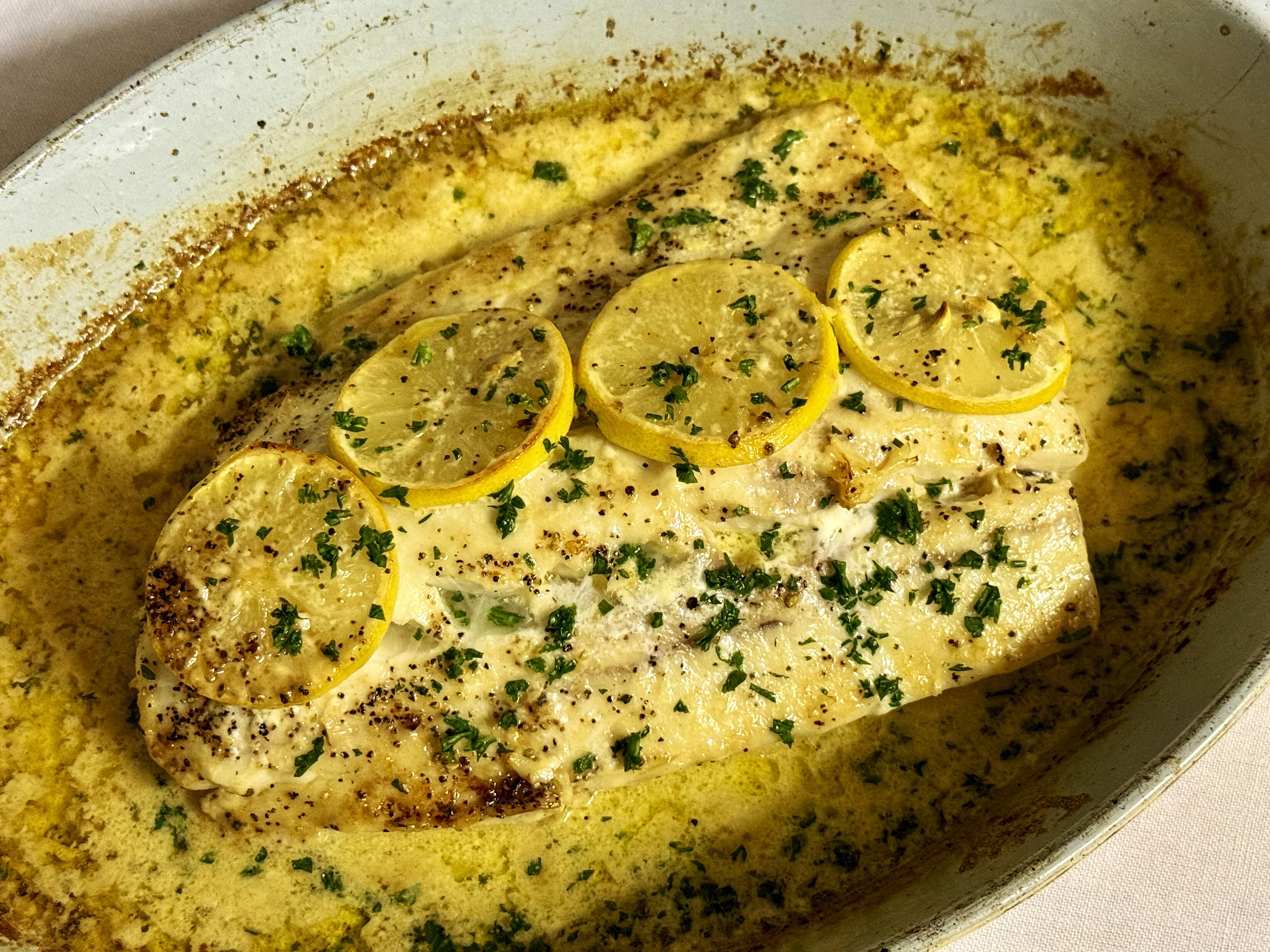 Tony Jackman’s oven-baked butterfish with lemon butter. (Photo: Tony Jackman)