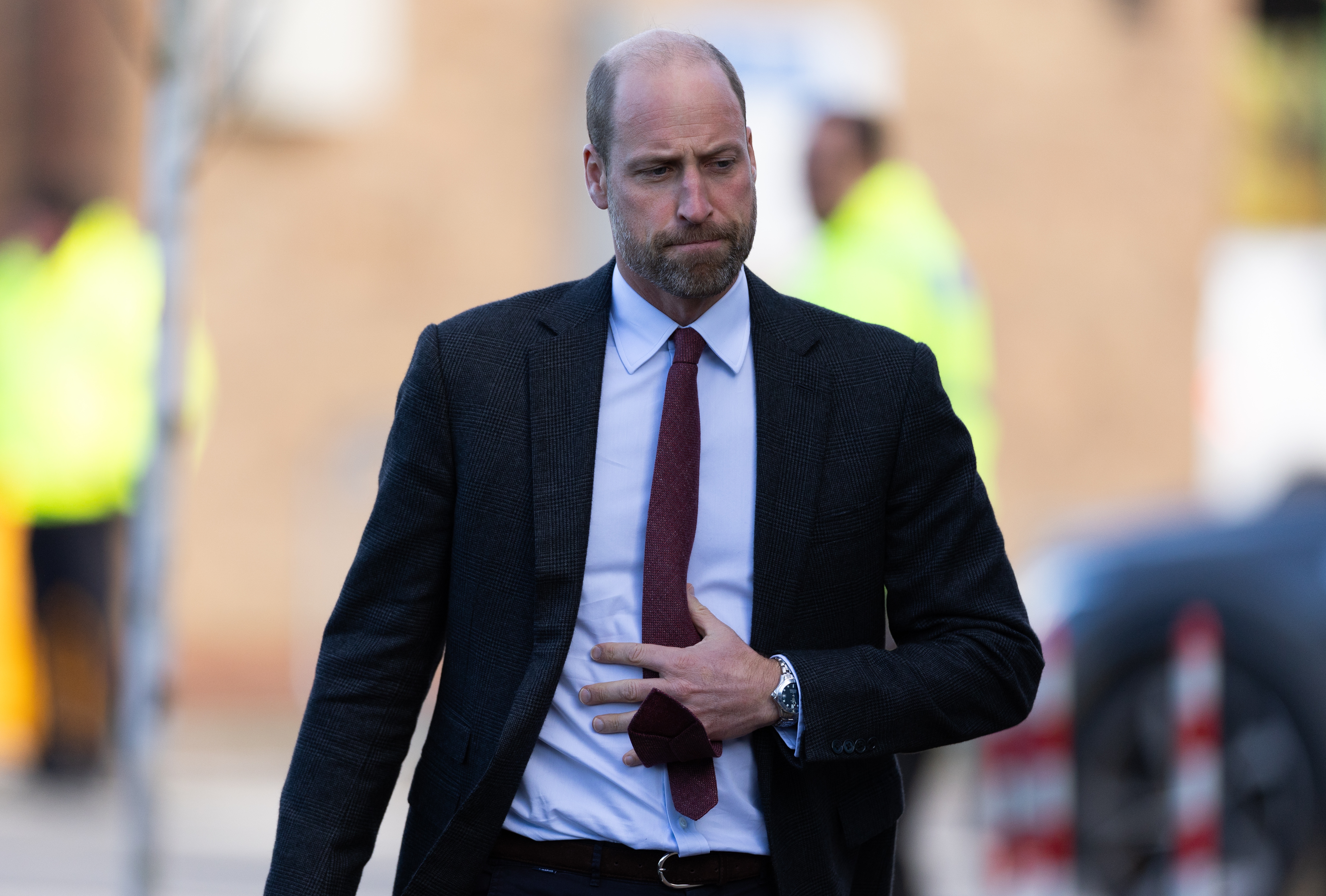 Britain's Prince William, The Prince of Wales, arrives to officially open the Rob Burrow Centre for Motor Neurone Disease at the Seacroft Hospital in Leeds, Britain, 20 November 2025. The center, which is dedicated to the care, treatment and research of Motor Neurone Disease, is named after Rugby League player Rob Burrows CBE, who died from the disease in 2024.  EPA/ADAM VAUGHAN