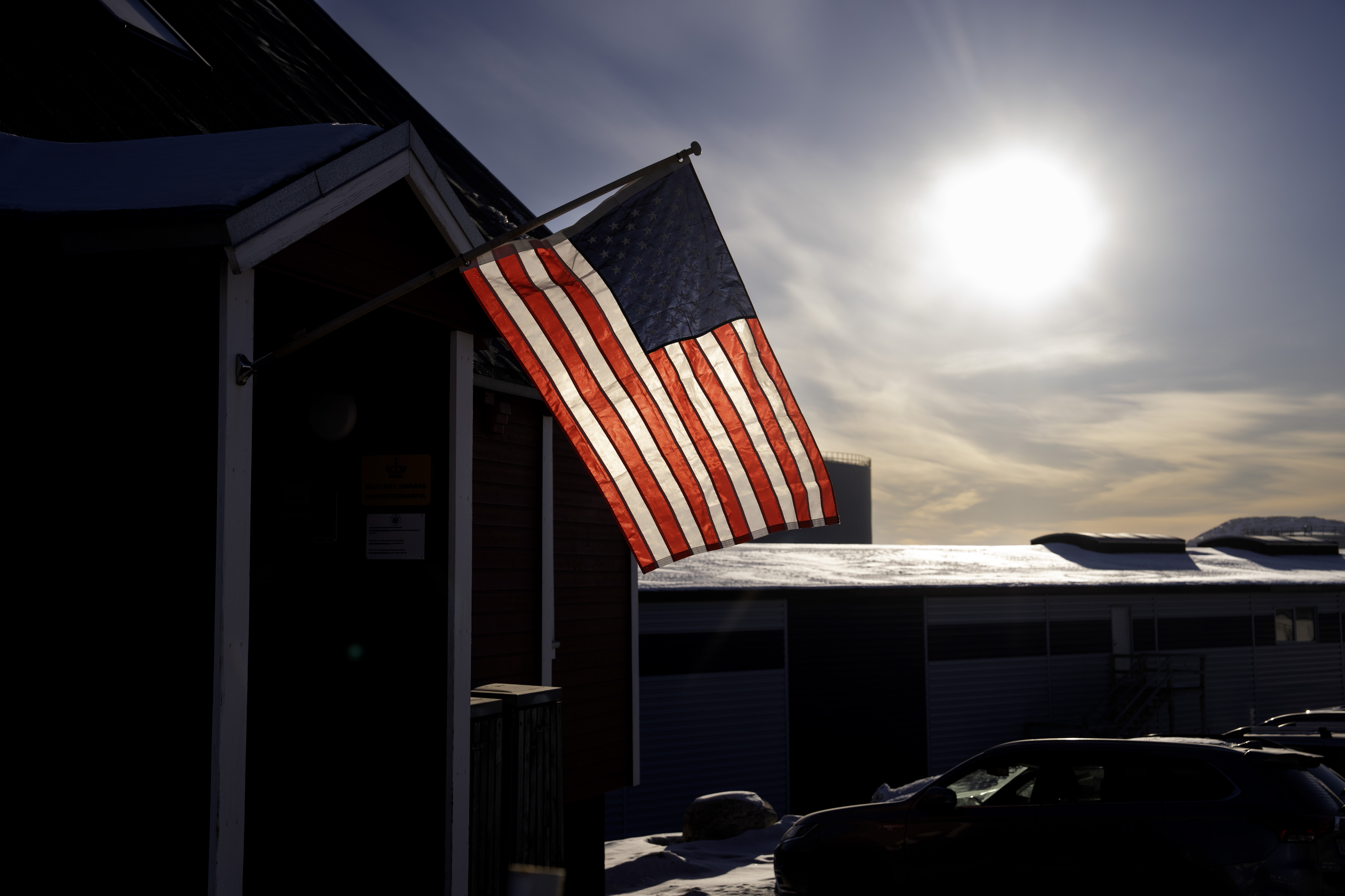 A US flag flies at the US Consulate in Nuuk, Greenland, 17 February 2026. The United States has rented the entire ground floor of 3, 000 m2 in a building that previously housed Oles Varehus for a new consulate in Nuuk.  EPA/BO AMSTRUP DENMARK OUT
