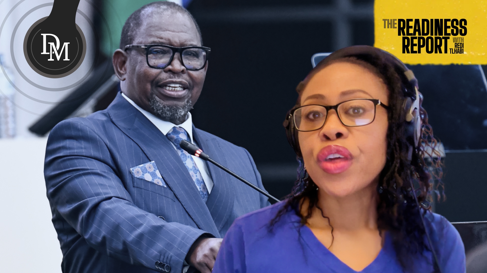 Enoch Godongwana | Redi Tlhabi (Illustrative image: Daily Maverick)