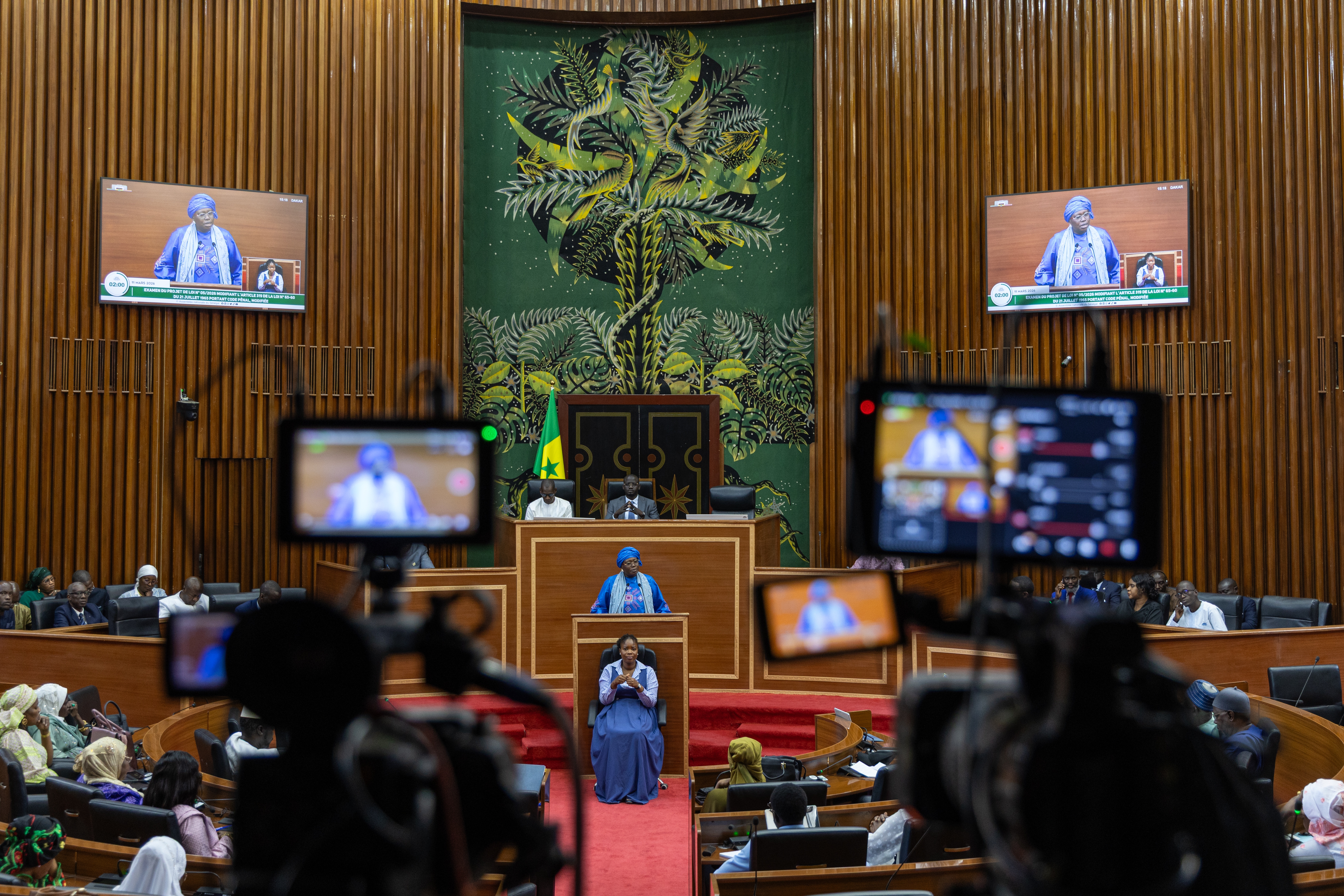 Lawmakers examine the adoption of a harsher law against homosexuality at there National Assembly in Dakar, Senegal, 11 March 2026. The law, adopted during the session, will double the maximum prison term from five to 10 years for same-sex practices as part of a wider crackdown on LGBT people.  EPA/JEROME FAVRE