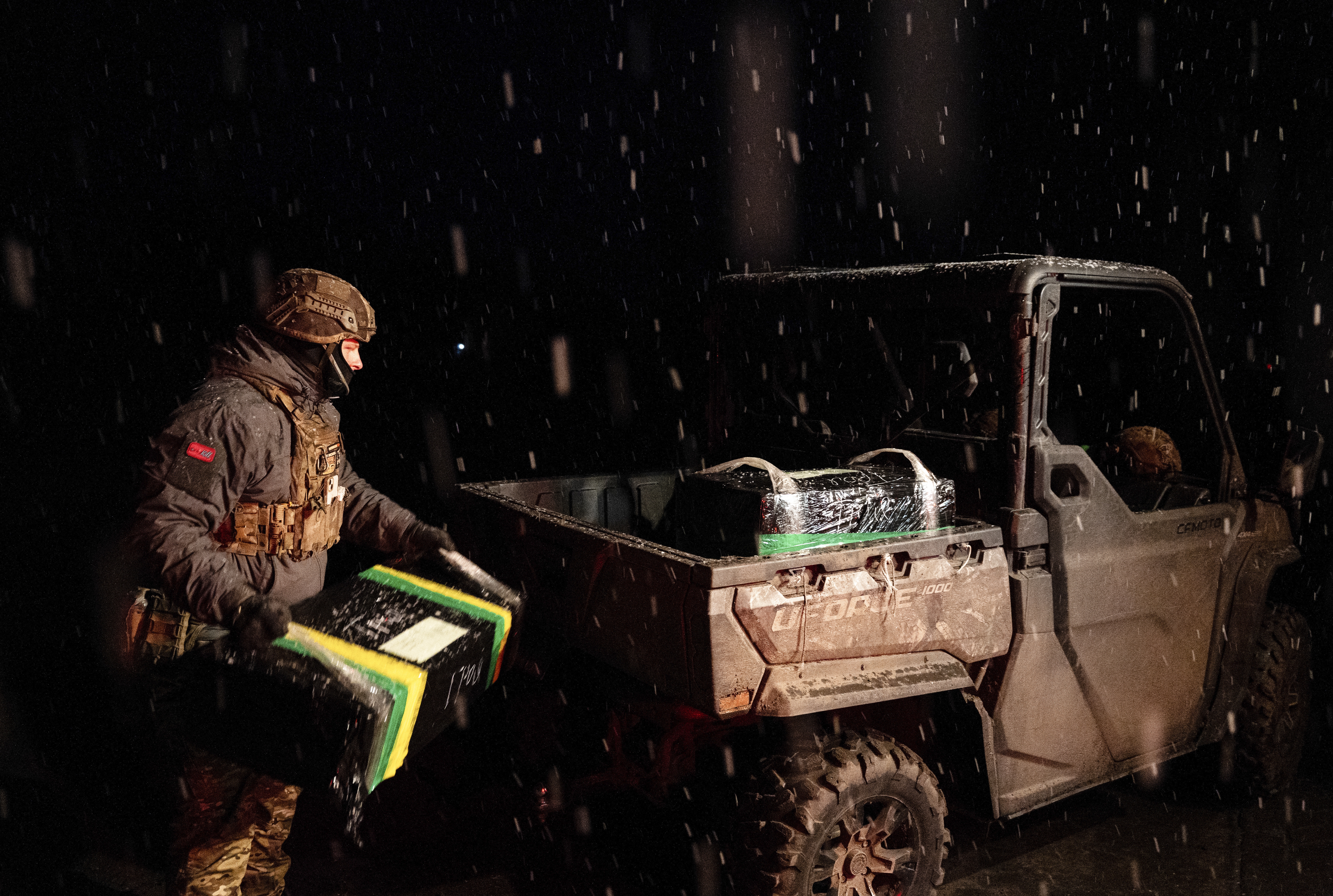 Ukrainian servicemen from the 93rd Separate Mechanized Brigade 'Kholodnyi Yar' take part in a mission to resupply frontline units with provisions and ammunition, at an undisclosed location in the Donetsk region, eastern Ukraine, 06 March 2026, amid the Russian invasion.  EPA/TOMMASO FUMAGALLI