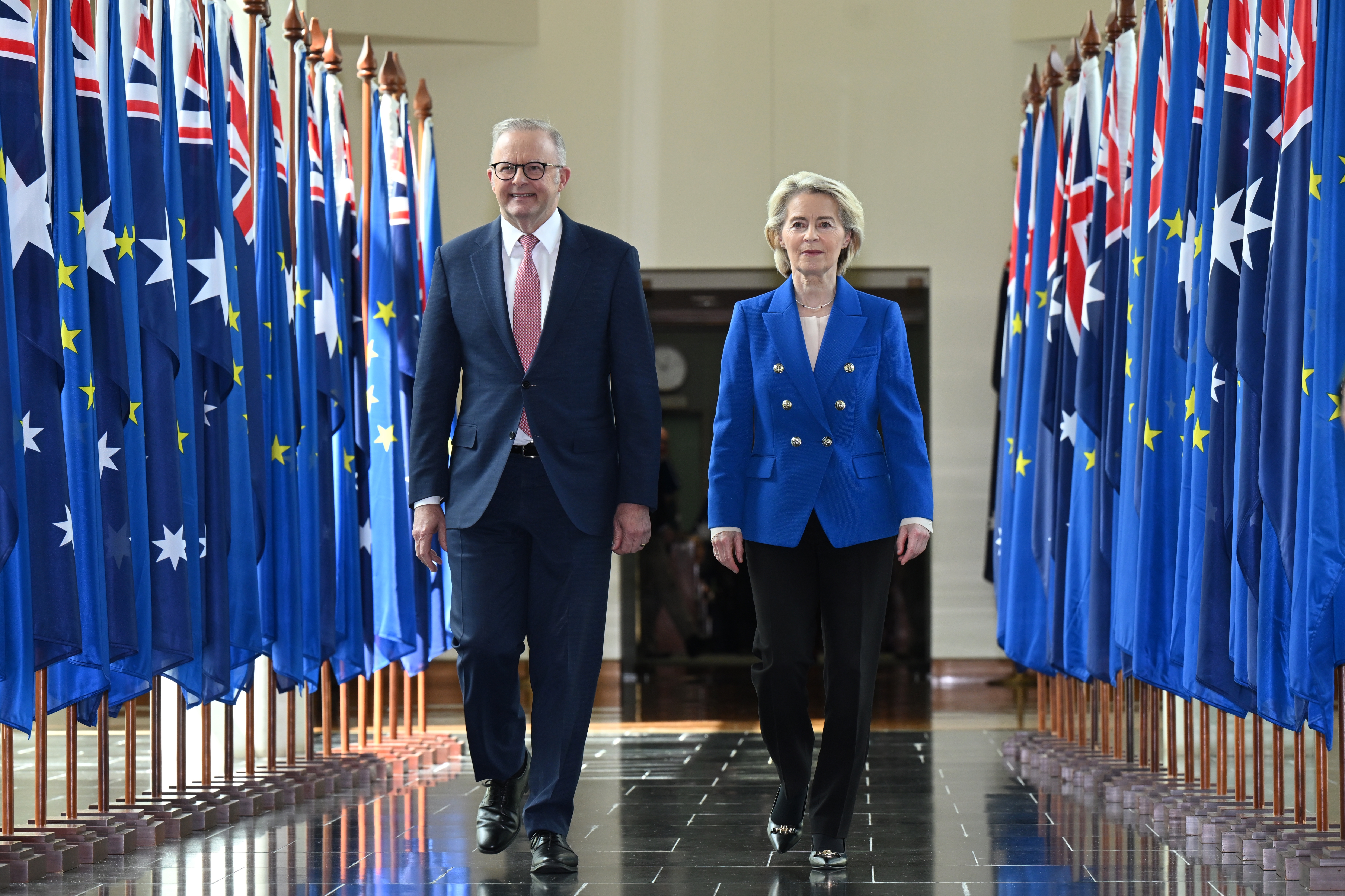 EU chief meets Australina PM at Parliament House in Canberra