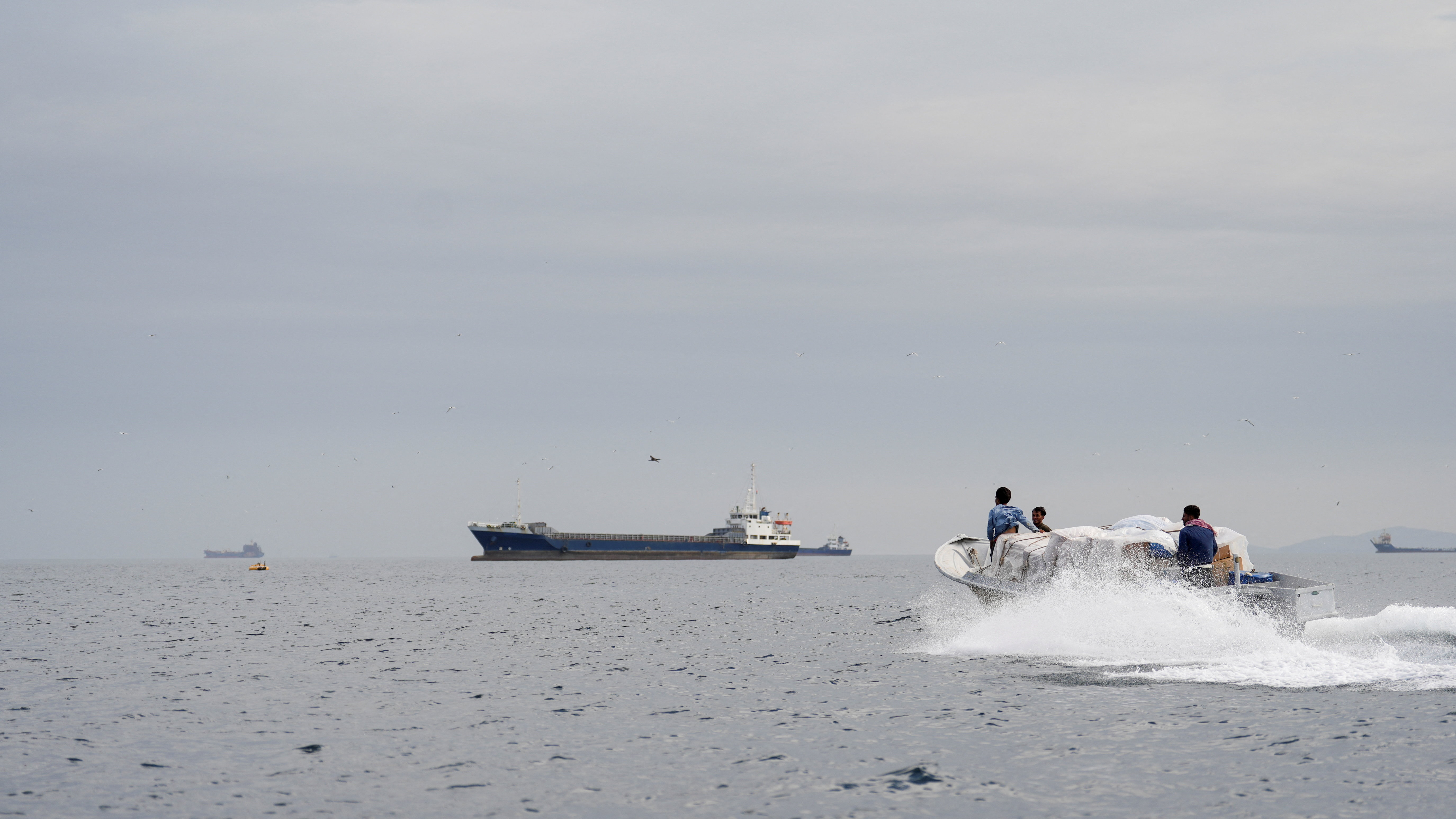 Vessel at the Strait of Hormuz, off the coast of Oman’s Musandam province