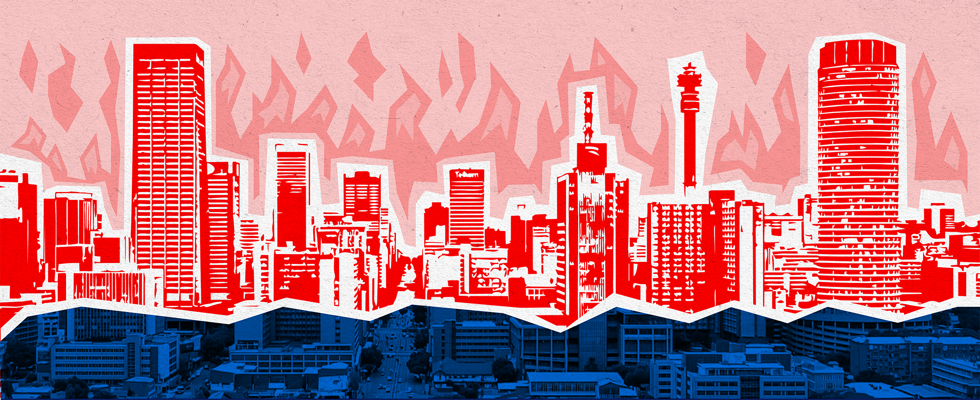 Joburg’s water crisis is costing its inner-city buildings their insurance cover. (Illustration: Kevin Momberg)