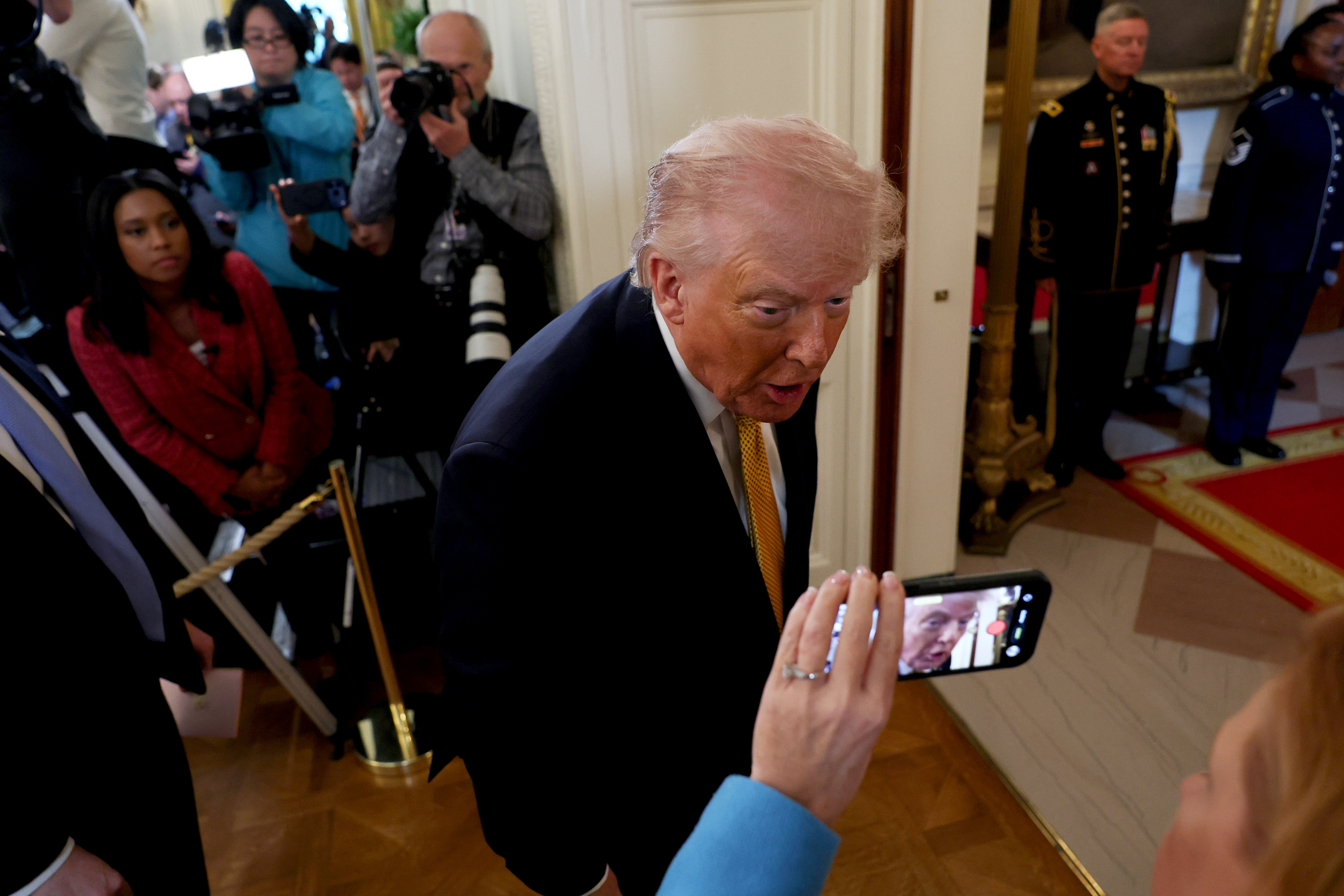 President Trump And First Lady Melania Trump Host Military Mother's Day Event At The White House
