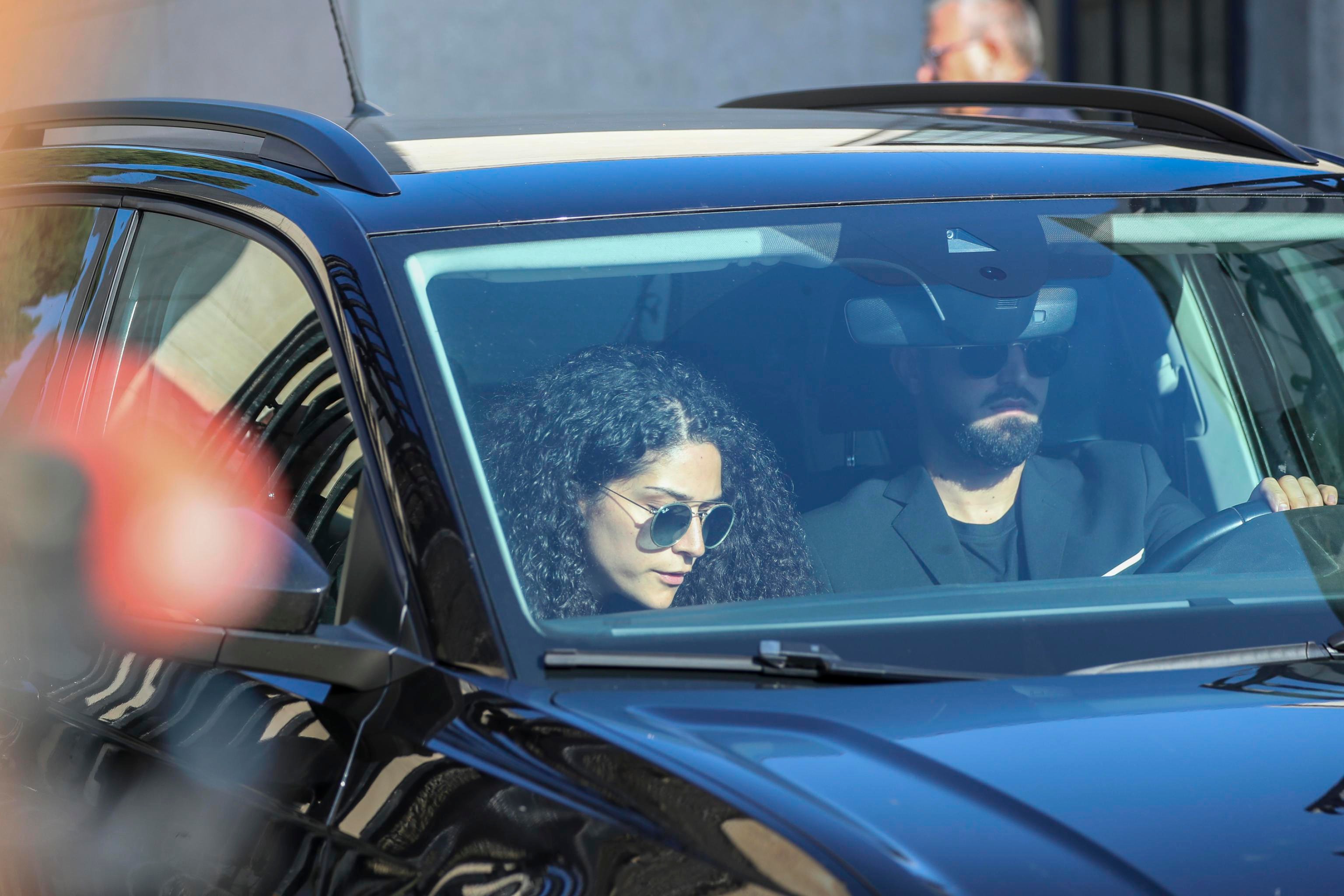 Lorenza Alagna, daughter of late mafia boss Matteo Messina Denaro, leaves the cemetery after her father's burial in Castelvetrano, Sicily island, southern Italy, 27 September 2023. The 'last godfather' of the Sicilian mafia, Matteo Messina Denaro, who spent 30 years on the run, died in a hospital in L'Aquila at the age of 61. EPA/IGOR PETYX

