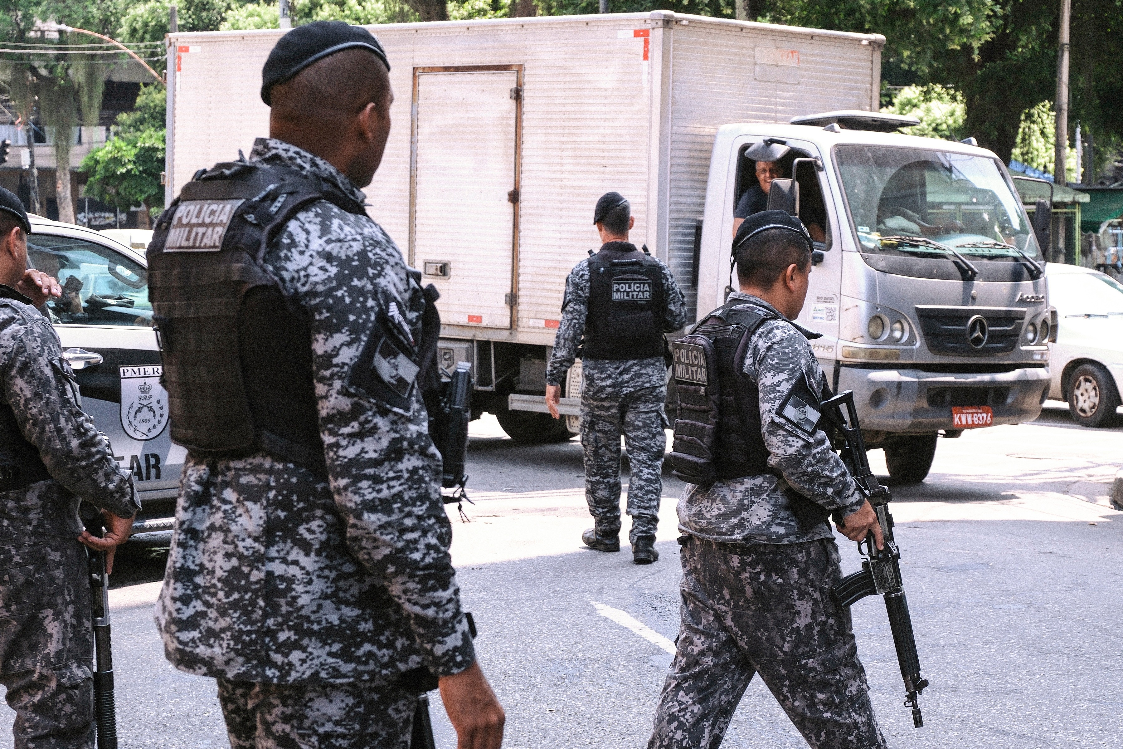 Members of the Military Police carry out an operation in the Rio Comprido neighborhood, in Rio de Janeiro, Brazil, 18 March 2026. At least eight people died during a police operation against drug trafficking in favelas in central Rio de Janeiro, the regional government reported. EPA/Andre Coelho

