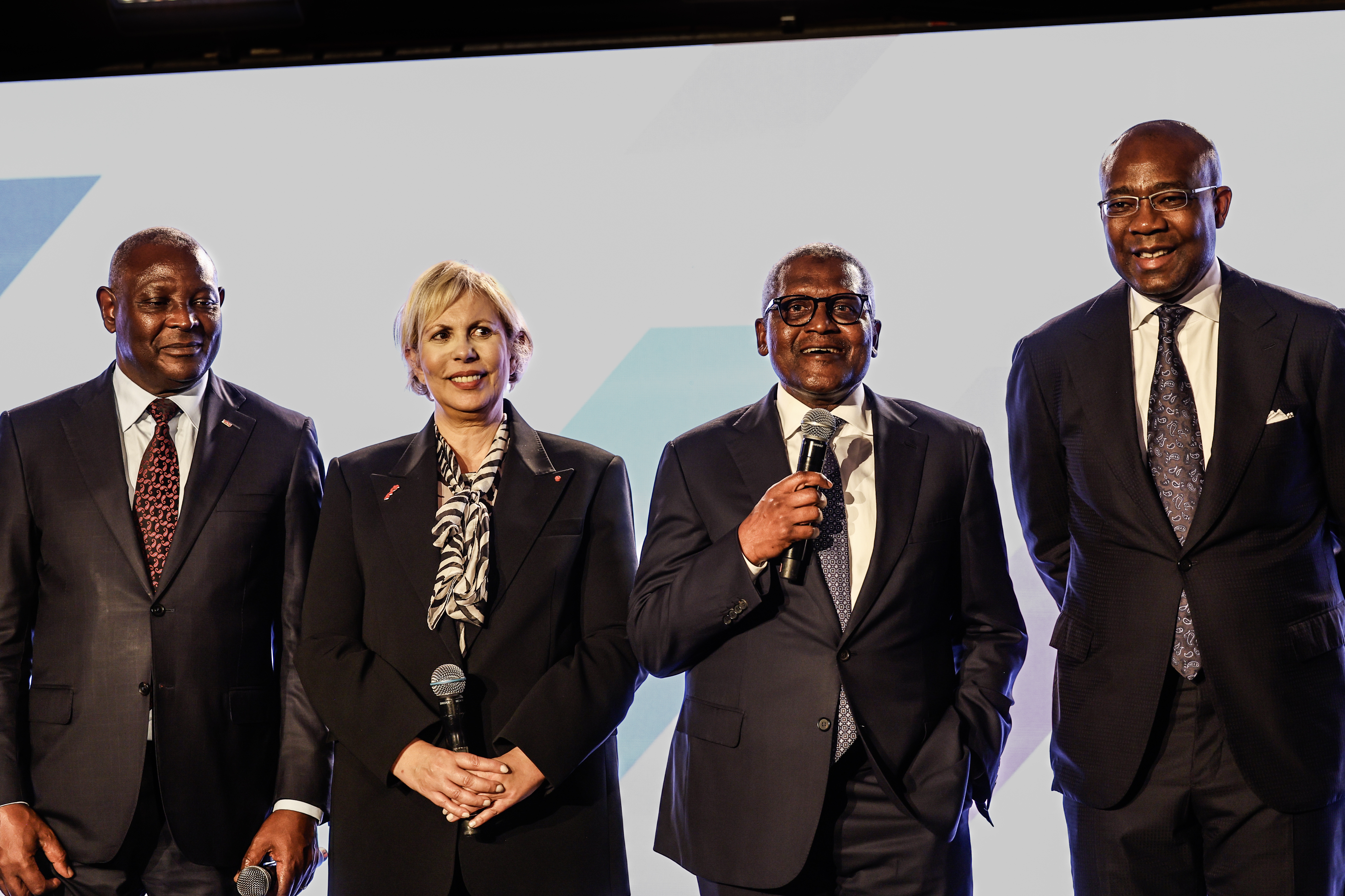 From L-R  James Mwangi, Managing Director and Group CEO Equity Bank, Nezhae Hayat CEO the Mohammed VII Investment Fund, Aliko Dangote Founder, President and CEO Dangote Group, and Aigboje AIG. Imoukhuede Pioneer and Non-Executive Chairman of the Access Bank Group, speak during the Africa Forward Summit in Nairobi, Kenya, 11 May 2026. The summit runs through 12 May 2026.  EPA/DANIEL IRUNGU