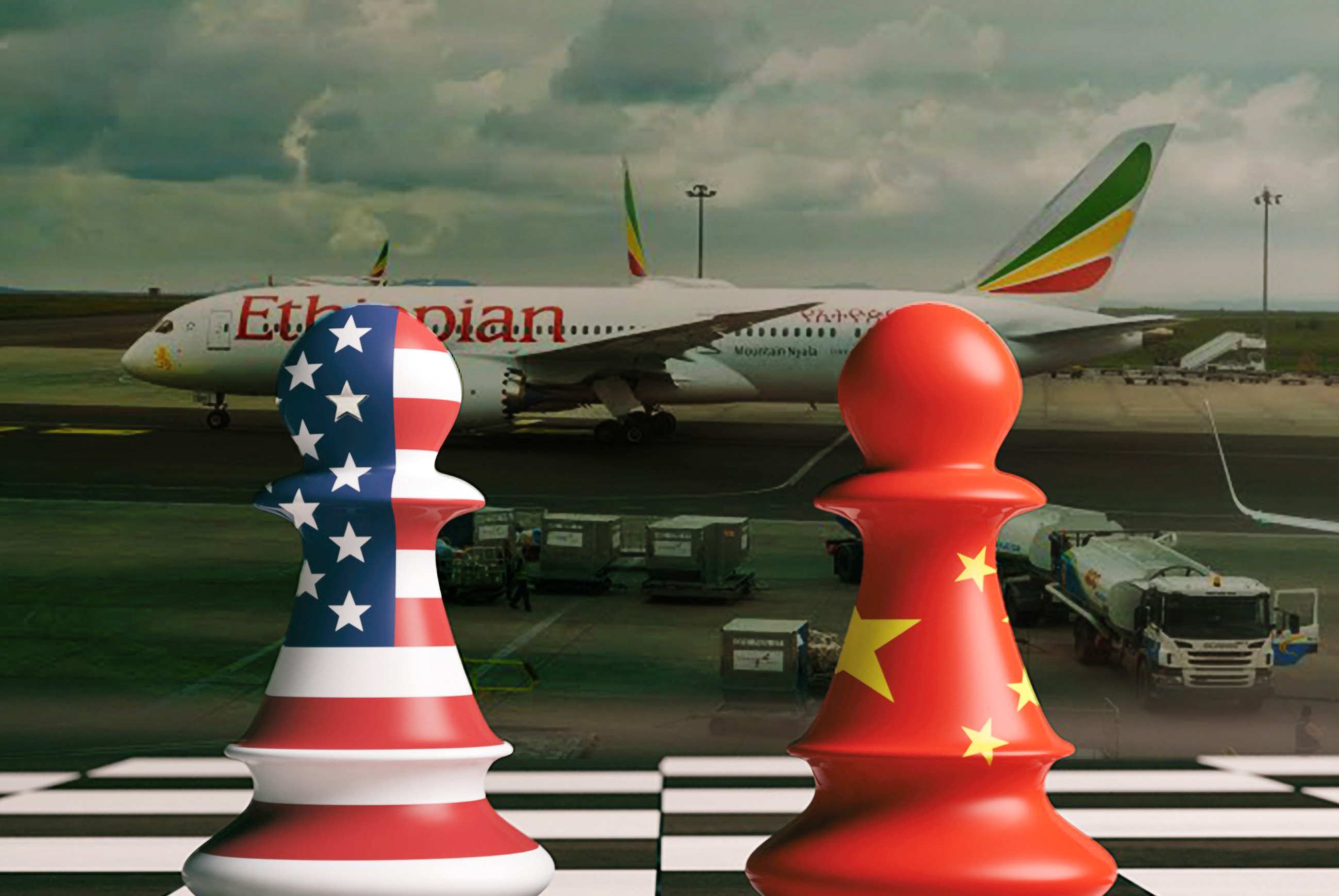The US and China are competing for a stake in Ethiopia’s Bishoftu International Airport. (Graphic: Bird Story Agency)