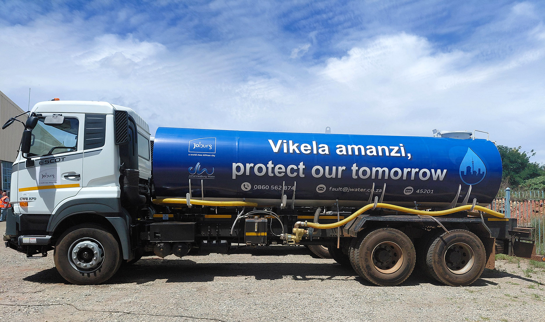 Johannesburg Water’s branded water tankers will be deployed in affected areas throughout the maintenance period. (Photo: Lerato Mutsila)