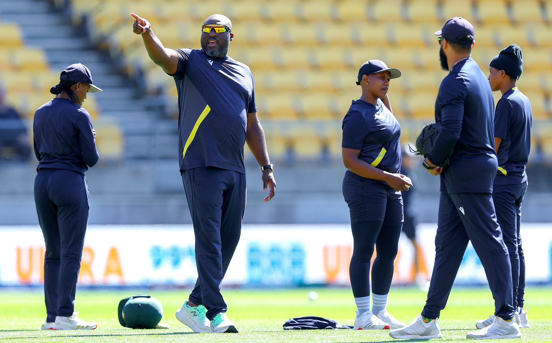 Coach Mandla Mashimbyi with the Proteas women’s cricket team before the T20 World Cup, aiming for their first major trophy in England.
(Cricket – Proteas WC assault)