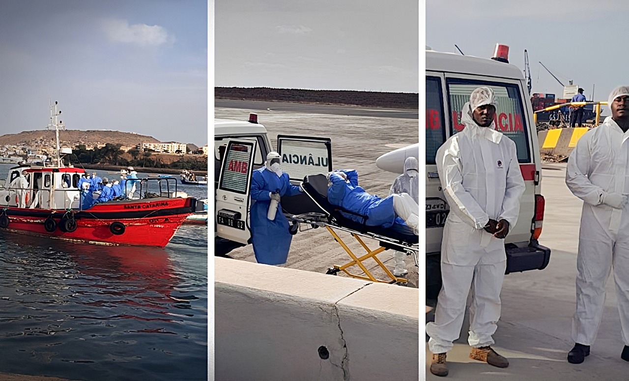 Visuals from the medical evacuation of three patients from the MV Hondius at Cape Verde. The patients were to be taken to the Netherlands for treatment. (Source: WHO)