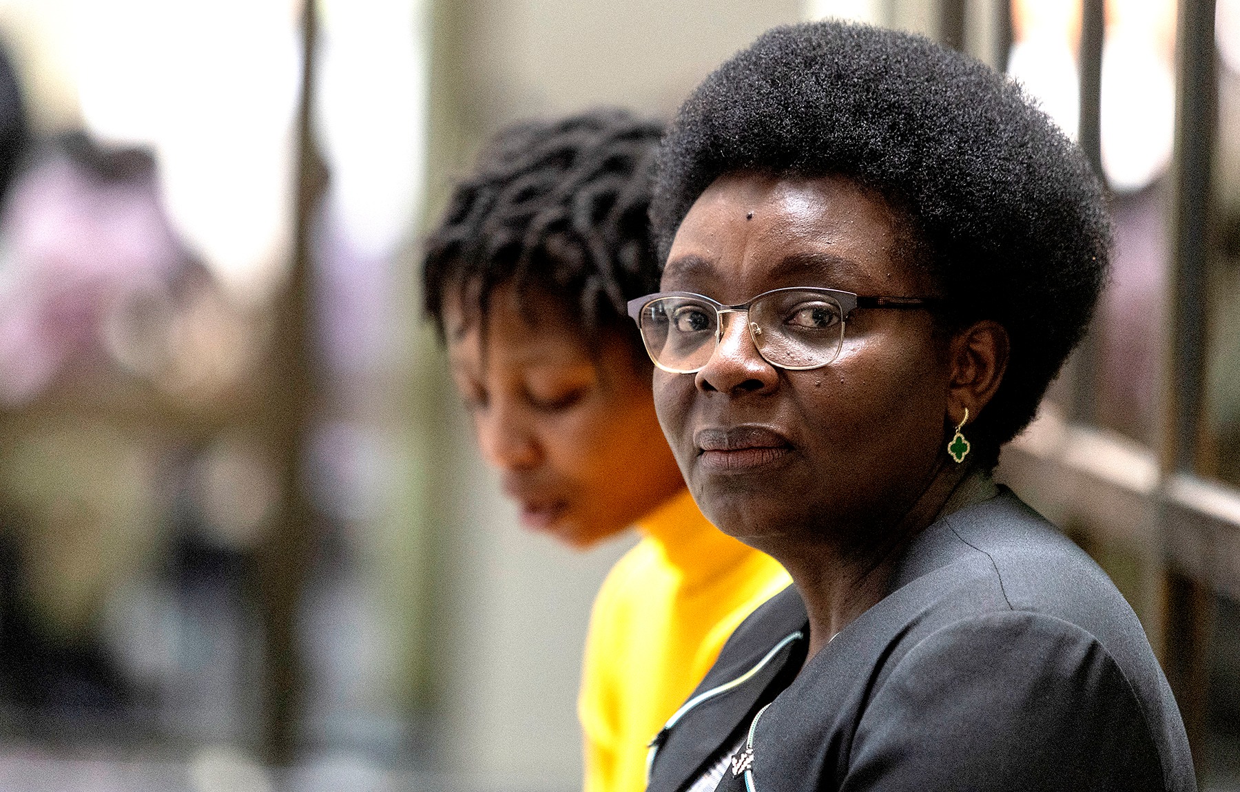 Rwandan opposition politician Victoire Ingabire looks on at the High Court in Kigali on 13 March 2024. (Photo: Guillem Sartorio / AFP)