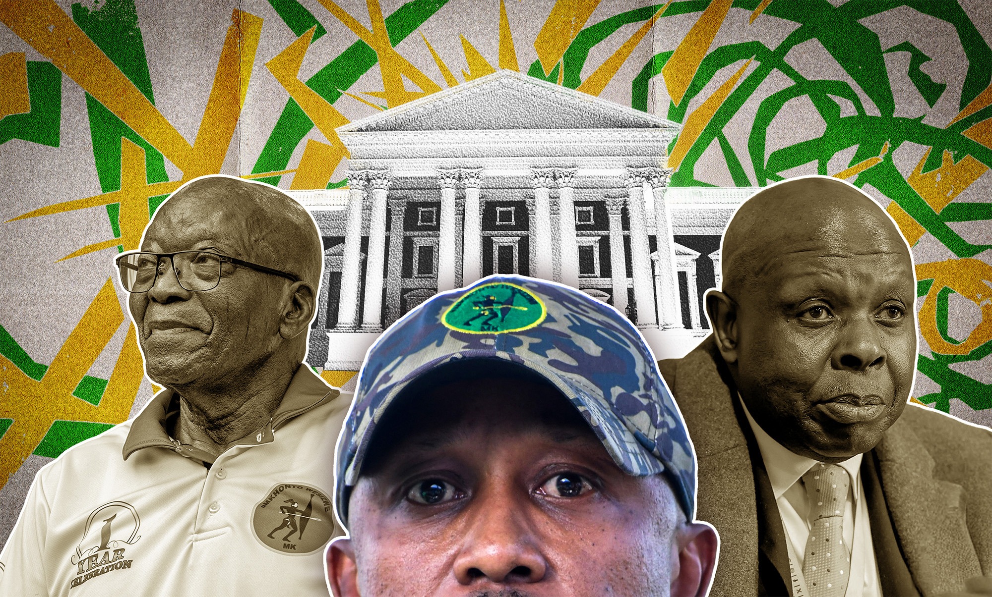 Illustrative Image: Jacob Zuma. (Photo: Per-Anders Pettersson / Getty Images) | Ousted MK party spokesperson Nhlamulo Ndhlela. (Photo: Frennie Shivambu / Gallo Images) | John Hlophe (Photo: ER Lombard / Gallo Images/) | National Council of Provinces (Photo: parliament.gov.za)