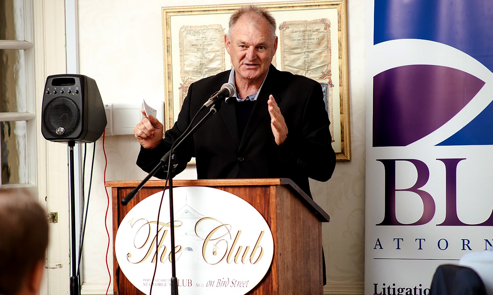 Sunrisers Eastern Cape coach Adrian Birrell shared leadership insights from his experience at the helm of the SA20’s most successful side at the St George's Club on Tuesday. (Photo: Keenon Barends)