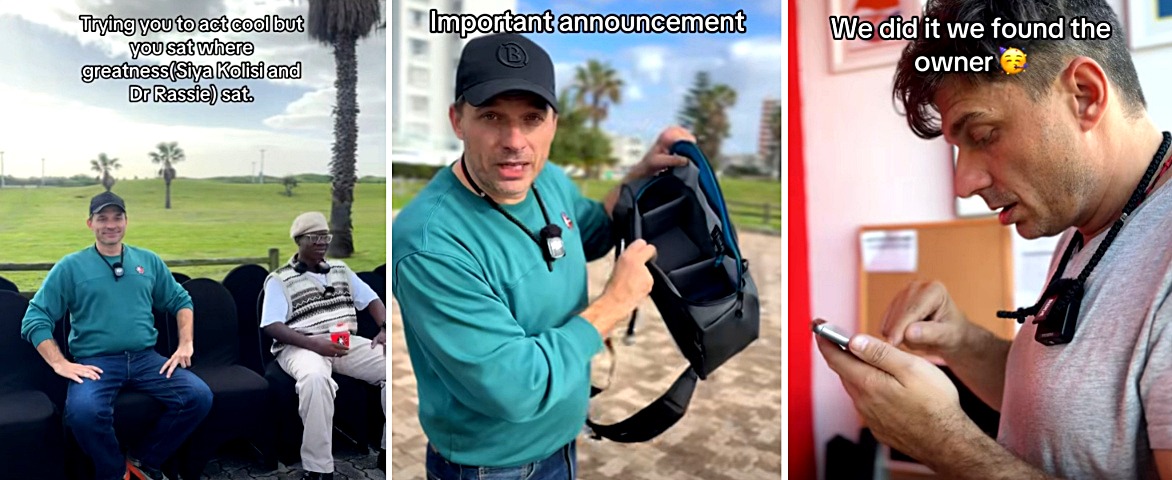 HAPPY REUNION: Gqeberha restaurateur’s TikTok helps Springbok photographer recover ‘stolen’ camera bag