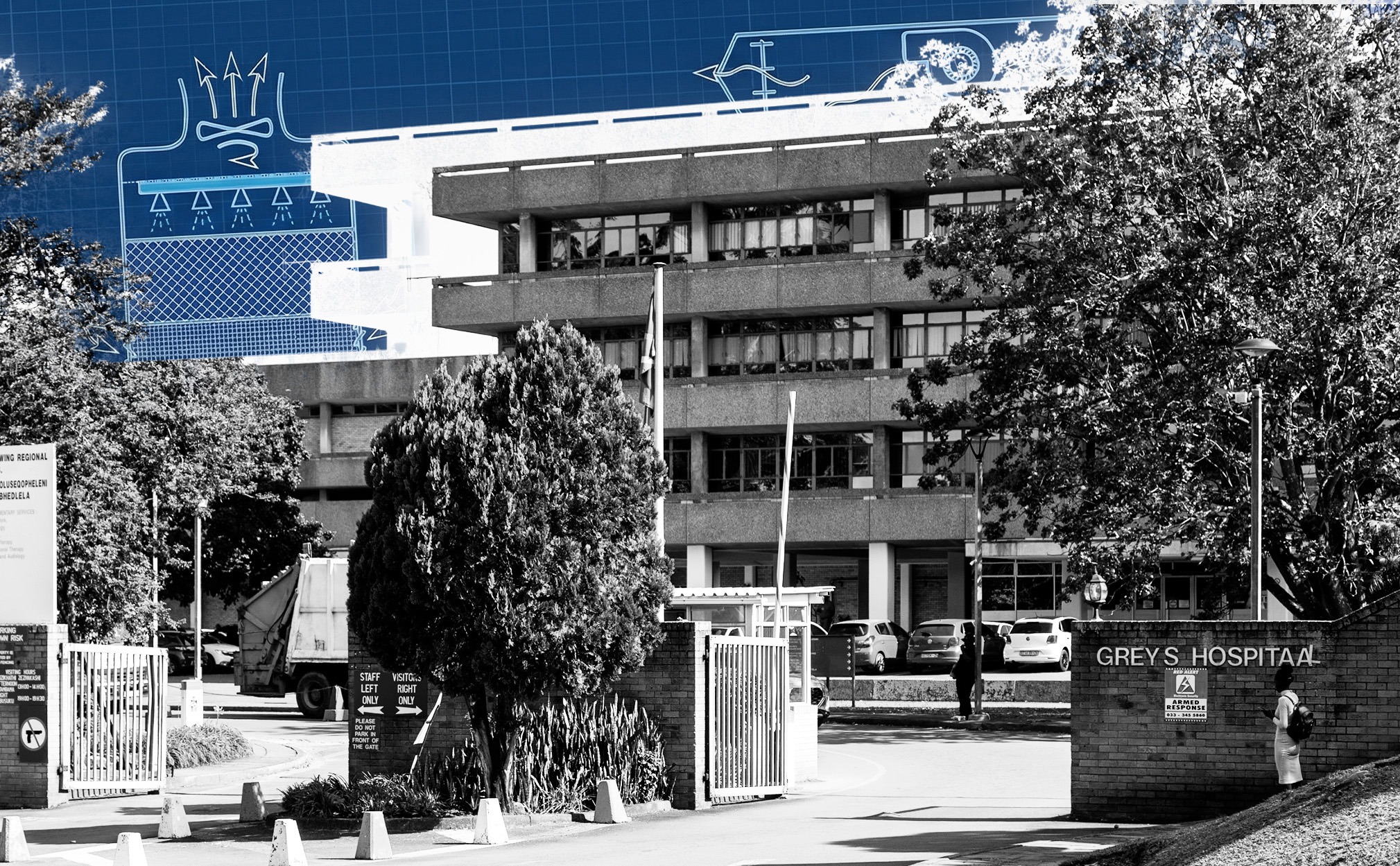 Illustrative image: Grey’s Hospital. (Photo: Rogan Ward) | Diagram. (Supplied)