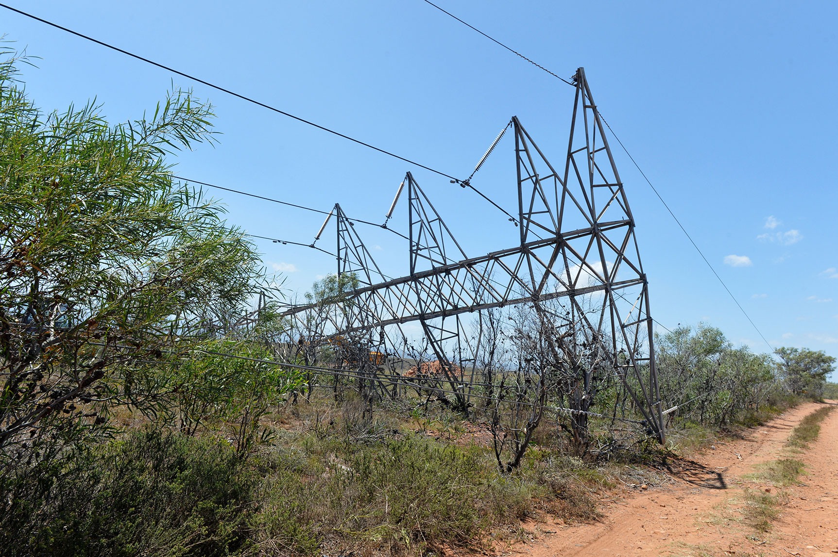 The Nelson Mandela Bay municipality is working toward the restoration of the 132Kv Bethelsdorp–Greenbushes line that collapsed on Thursday.
(Photo: Deon Ferreira)