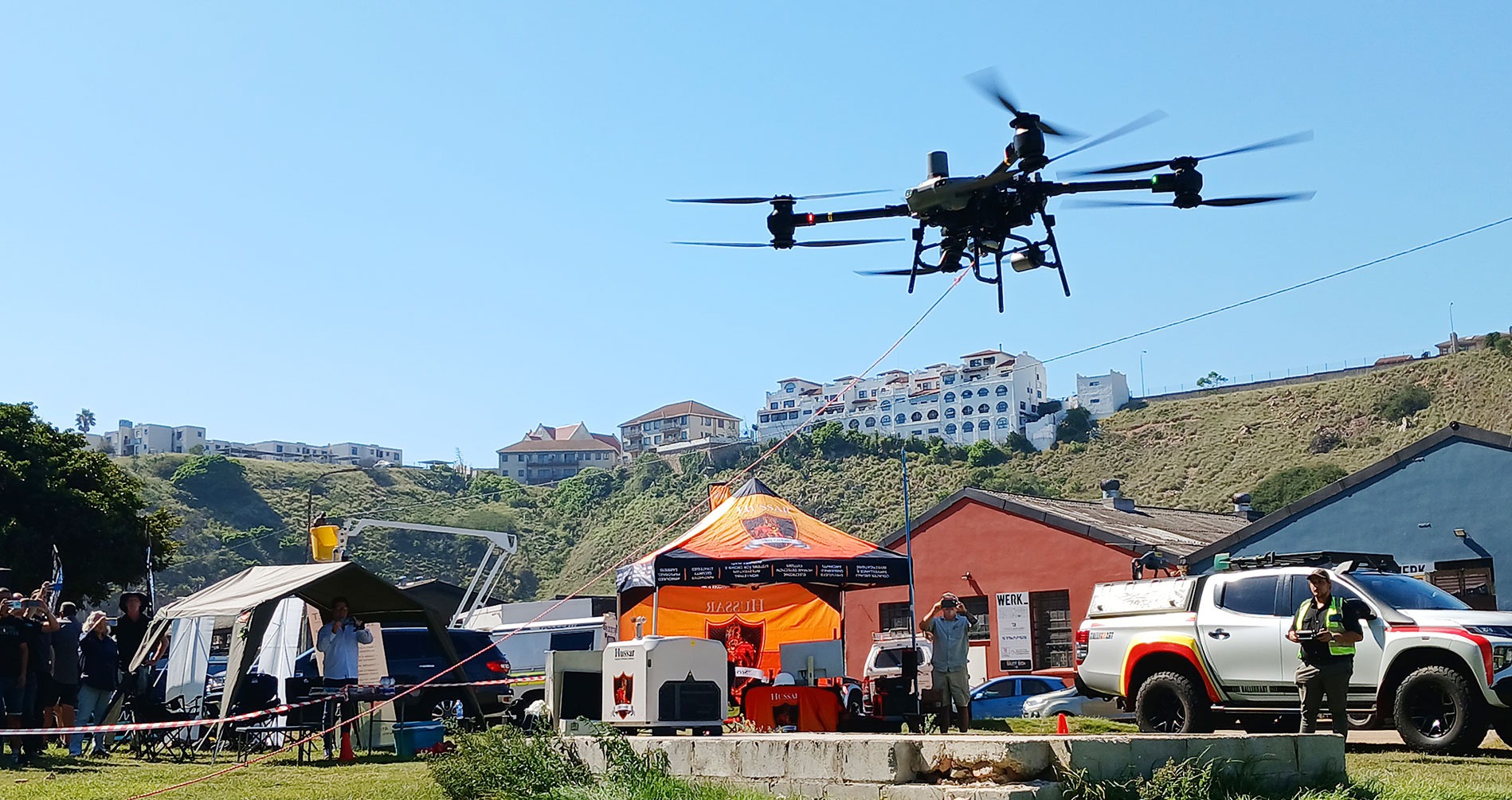 While Hussar's highly specialised R600,000 drone showcased its ability to collect trash in the Baakens Valley, the company's aim is to employ drones to deliver precious cargo in emergencies. (Photo: Riaan Marais) 