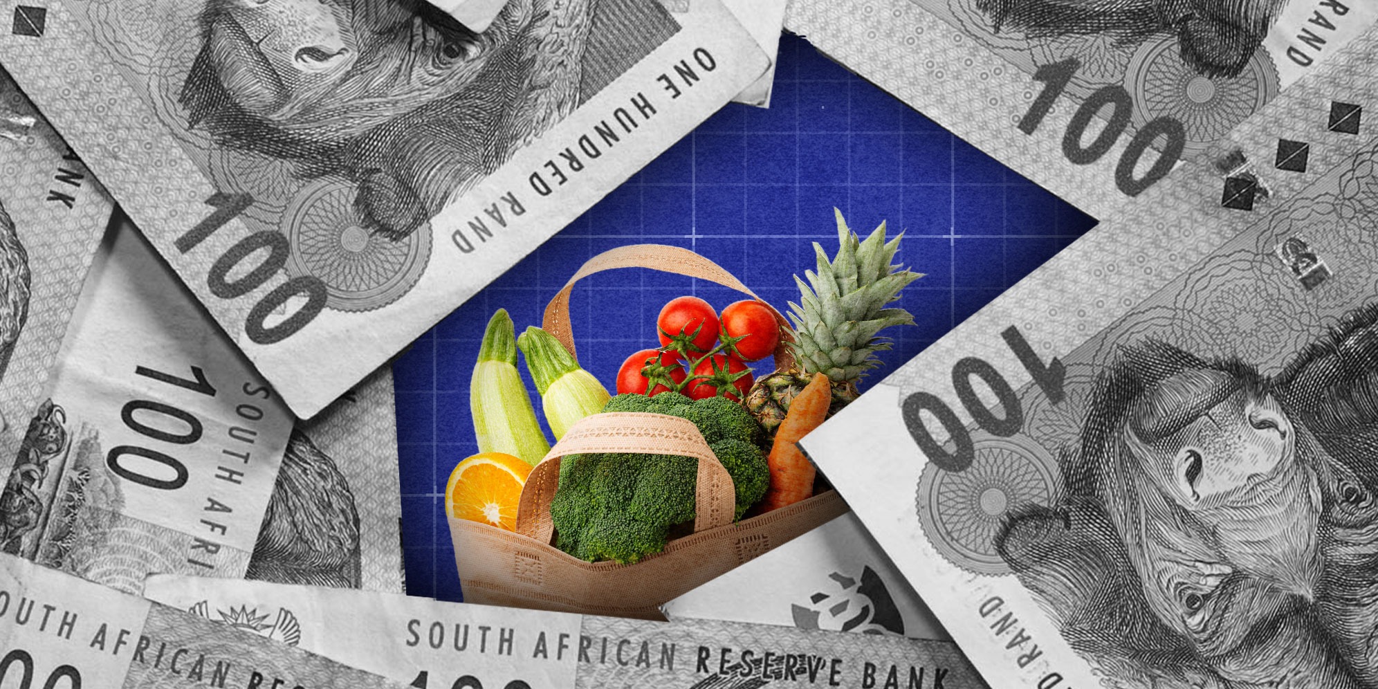 Groceries still bite, but less so: South Africa’s inflation cooled to an average 3.2% in 2025, keeping the CPI comfortably inside the Reserve Bank’s 2%–4% target band, even with December ticking up to 3.6%. Illustrative Image: Money. (Image: Istock) | Grocery basket. (Photo: Freepik) | (By Daniella Lee Ming Yesca) 