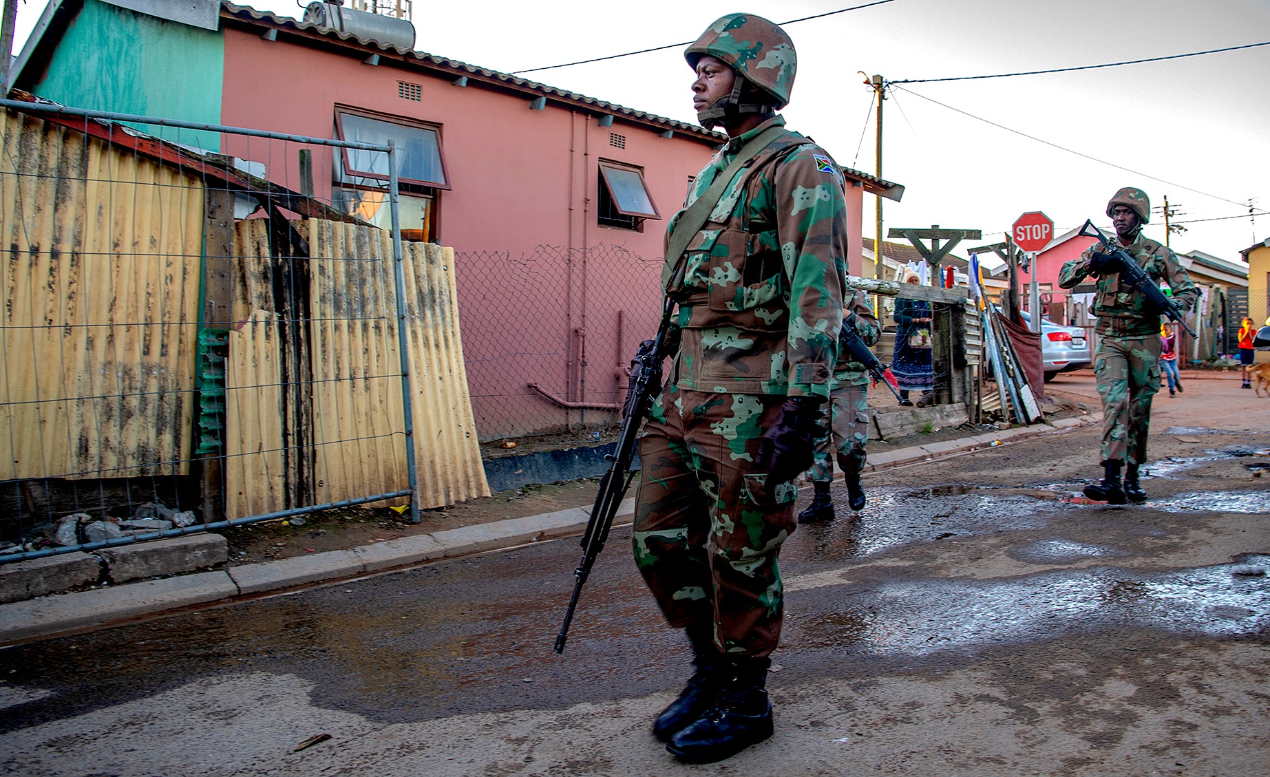 Members of the SANDF patrol the streets of Kraaifontein, Cape Town, during Operation Prosper on 20 July 2019. (Photo: Jaco Marais / Gallo Images / Netwerk24 )