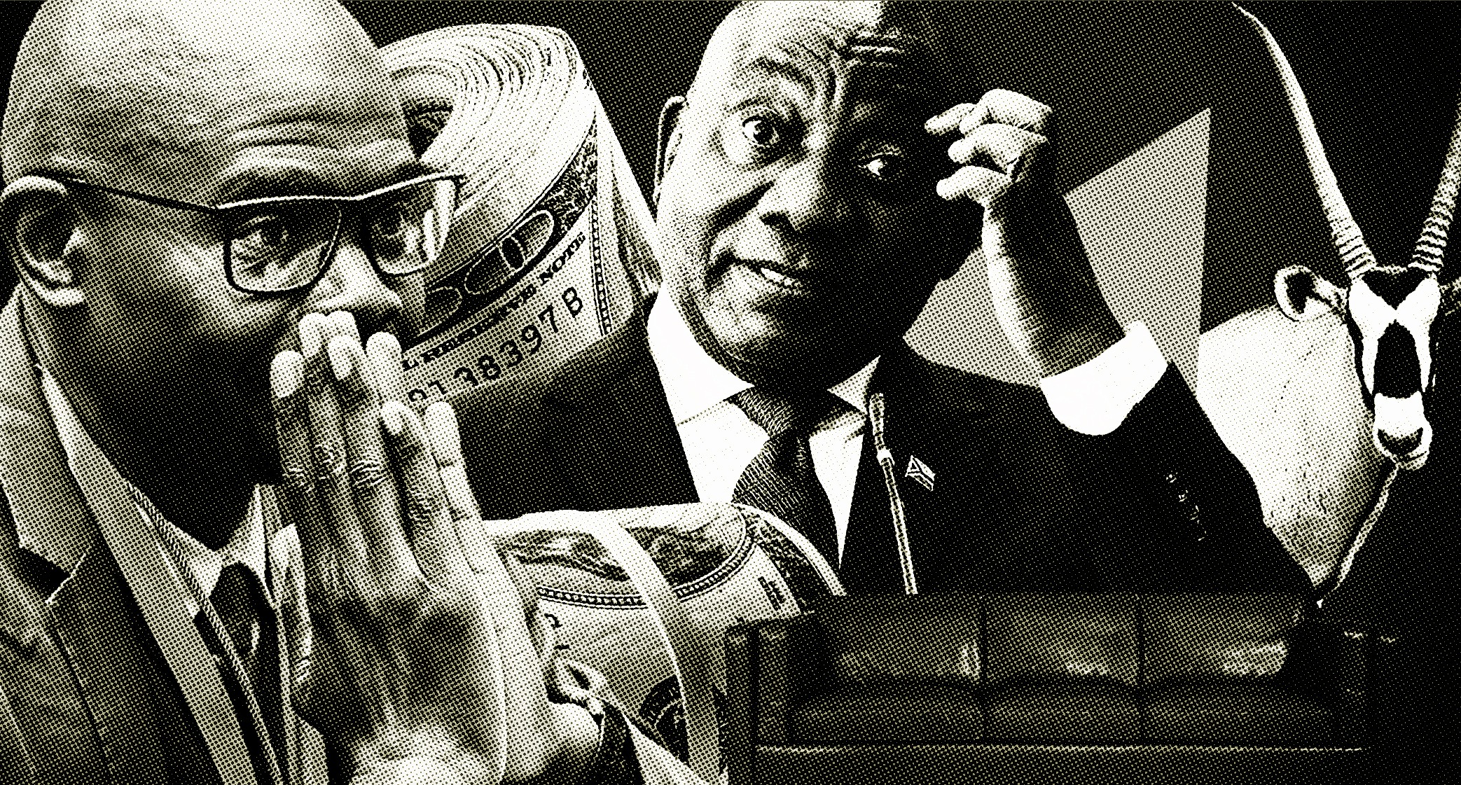 Illustrative image: Makashule Gana. (Photo: Phando Jikelo / RSA Parliament) | President Cyril Ramaphosa. (Photo: Waldo Swiegers / Bloomberg via Getty Images) |  Dollars, a gemsbok and a couch. (Images: pngtree and flyclipart) 