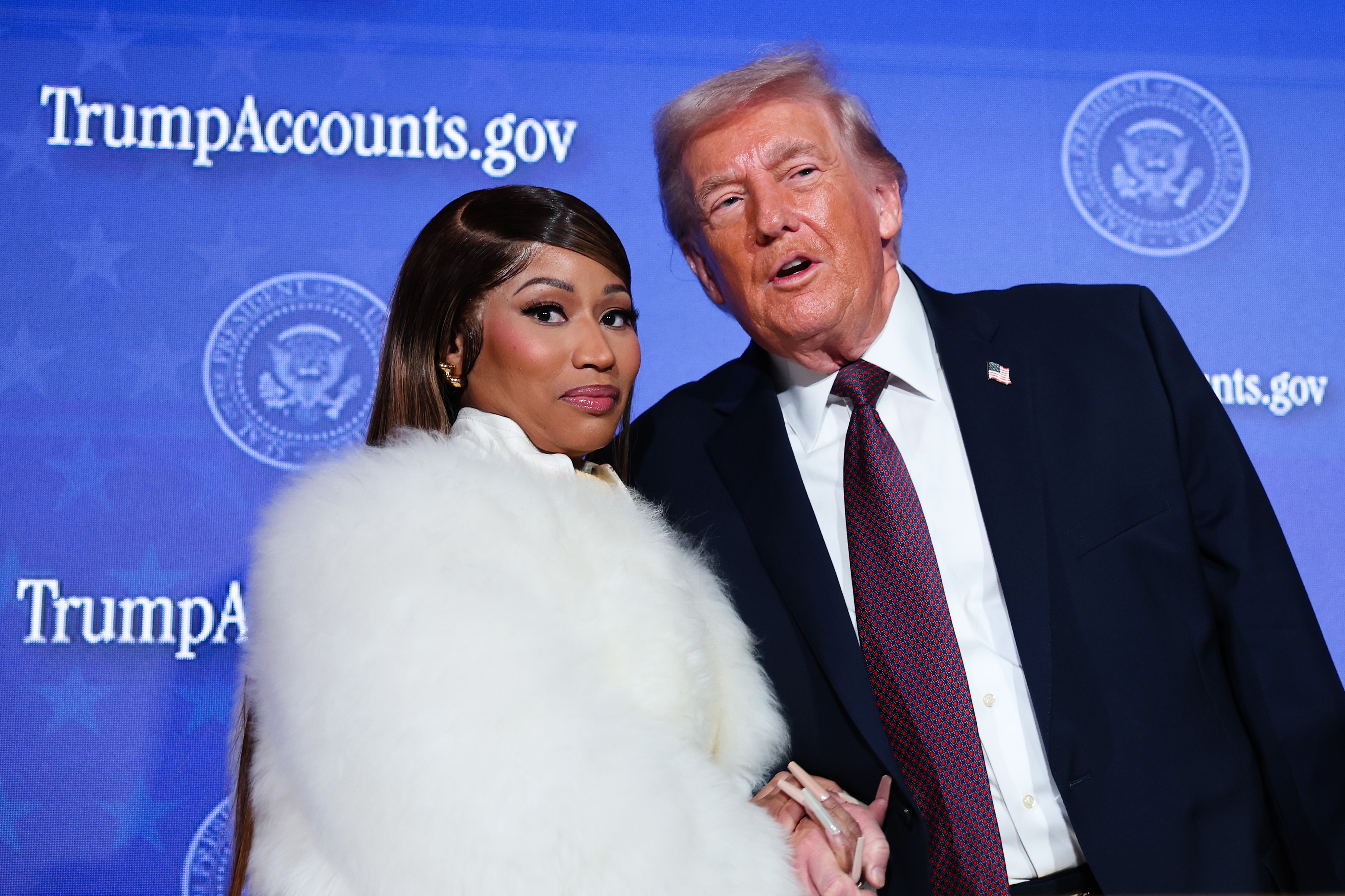 Nicki Minaj joins US President Donald Trump on stage at Summit in Washington DC, and more from around the world