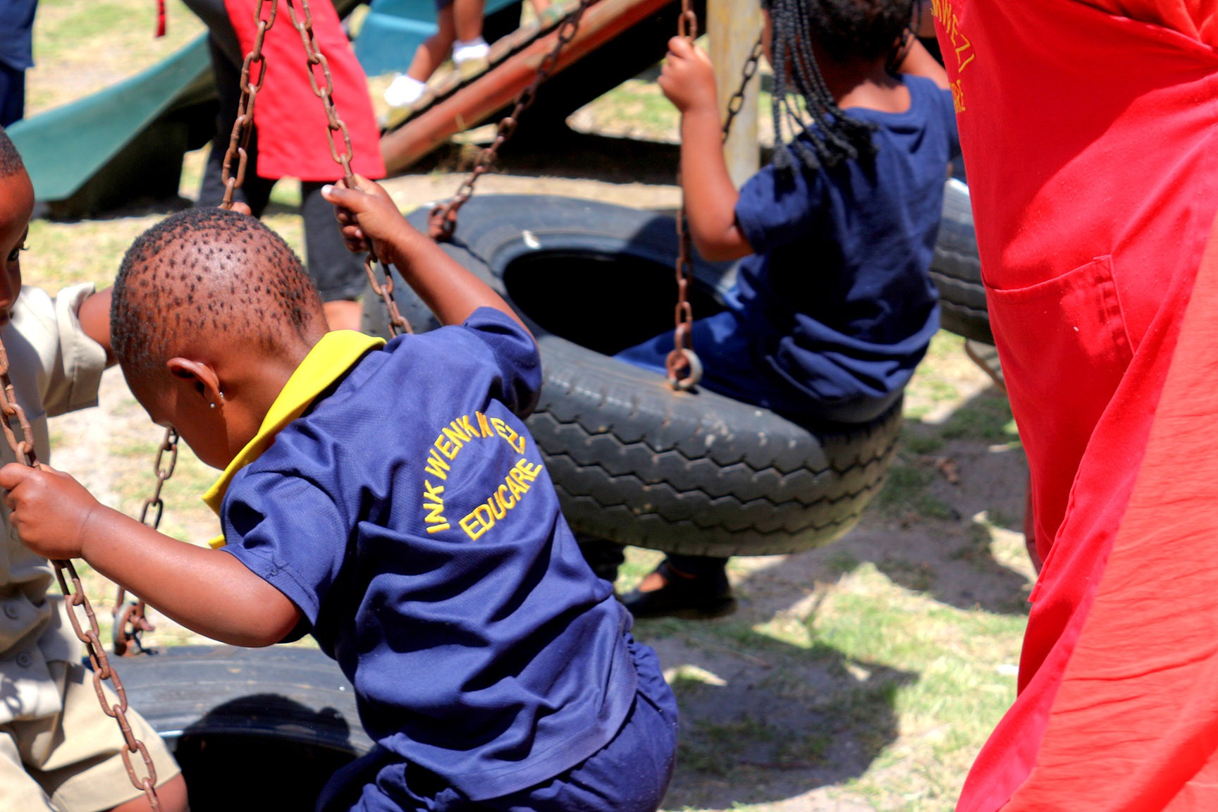 Young pupils play at Inkwenkwezi Educare in Nyanga, Cape Town, on 22 January 2026. (Photo: Tamsin Metelerkamp)