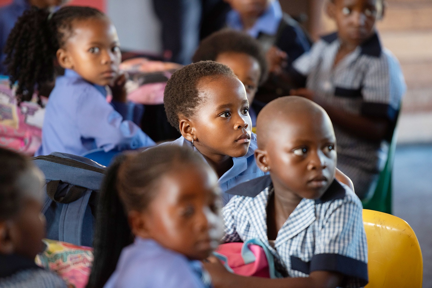 First day for new Grade R pupils at Thembani Primary School in Langa, 14 January 2025. (Photo: David Harrison)