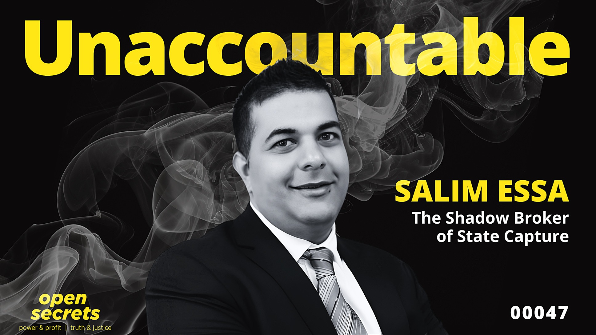 Salim Essa, who was heavily implicated in State Capture, has evaded accountability. (Photo: Supplied | Image: Shakeelah Ismail, Open Secrets)