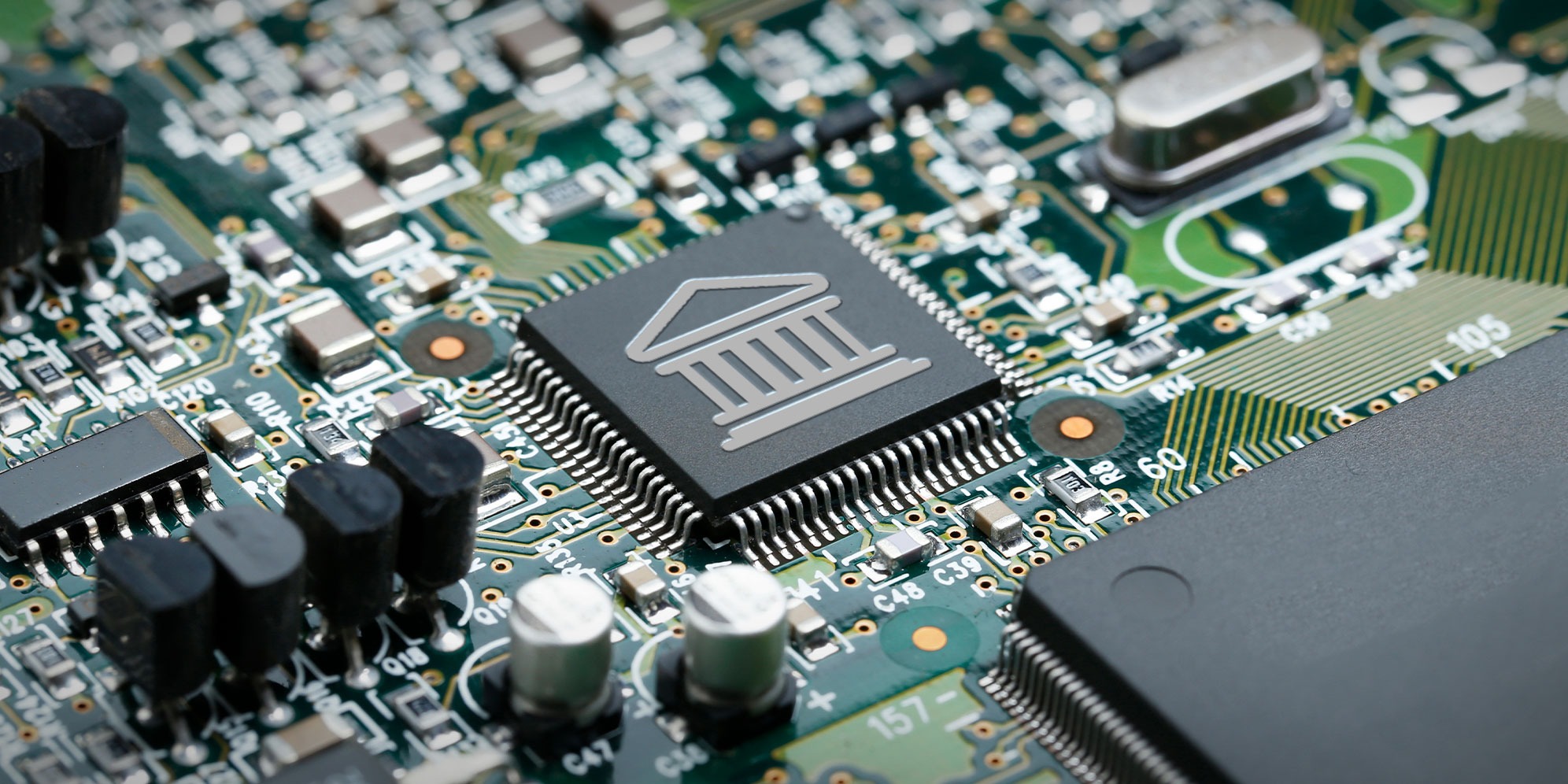 Illustrative Image: Circuit board. (Photo: Freepic) | Parliament building Icon. (Image: iStock) | (By Daniella Lee Ming Yesca)