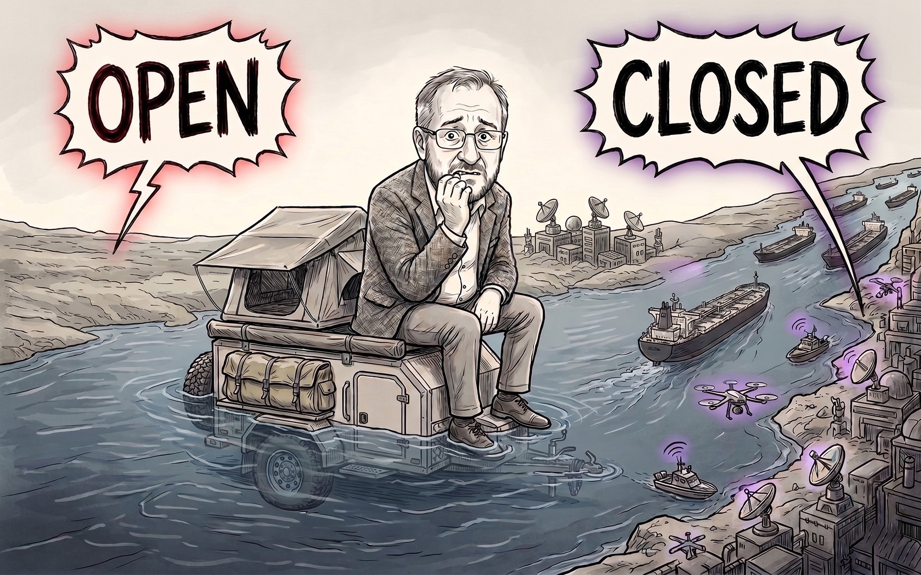 Being at the helm of a supermassive oil tanker and playing chicken