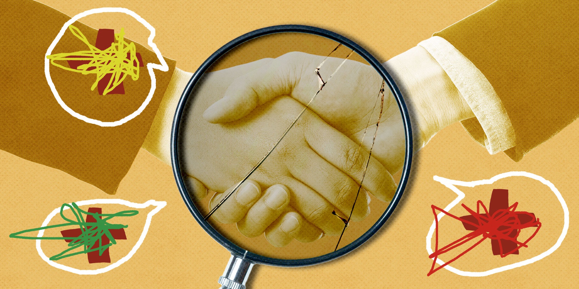 Illustrative Image: Handshake. | Magnifying glass. (Image: Freepik) | (By Daniella Lee Ming Yesca) 