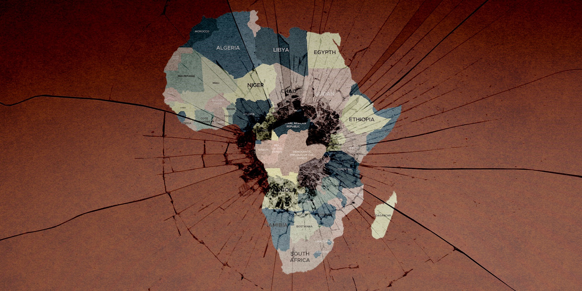 Illustrative Image: African continent. (Image: Freepik) | Cracked glass. (Image: Freepik) | (By Daniella Lee Ming Yesca) 