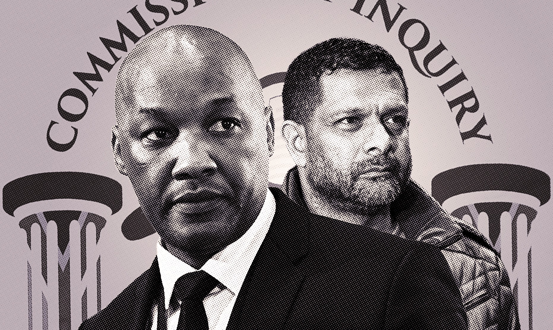 Illustrative image: Warrant Officer Steve Phakula testifies at the Madlanga Commission of Inquiry. (Photo: Frennie Shivambu / Gallo Images) | Crime Intelligence officer Feroz Khan. (Photo: OJ Koloti / Gallo Images)
