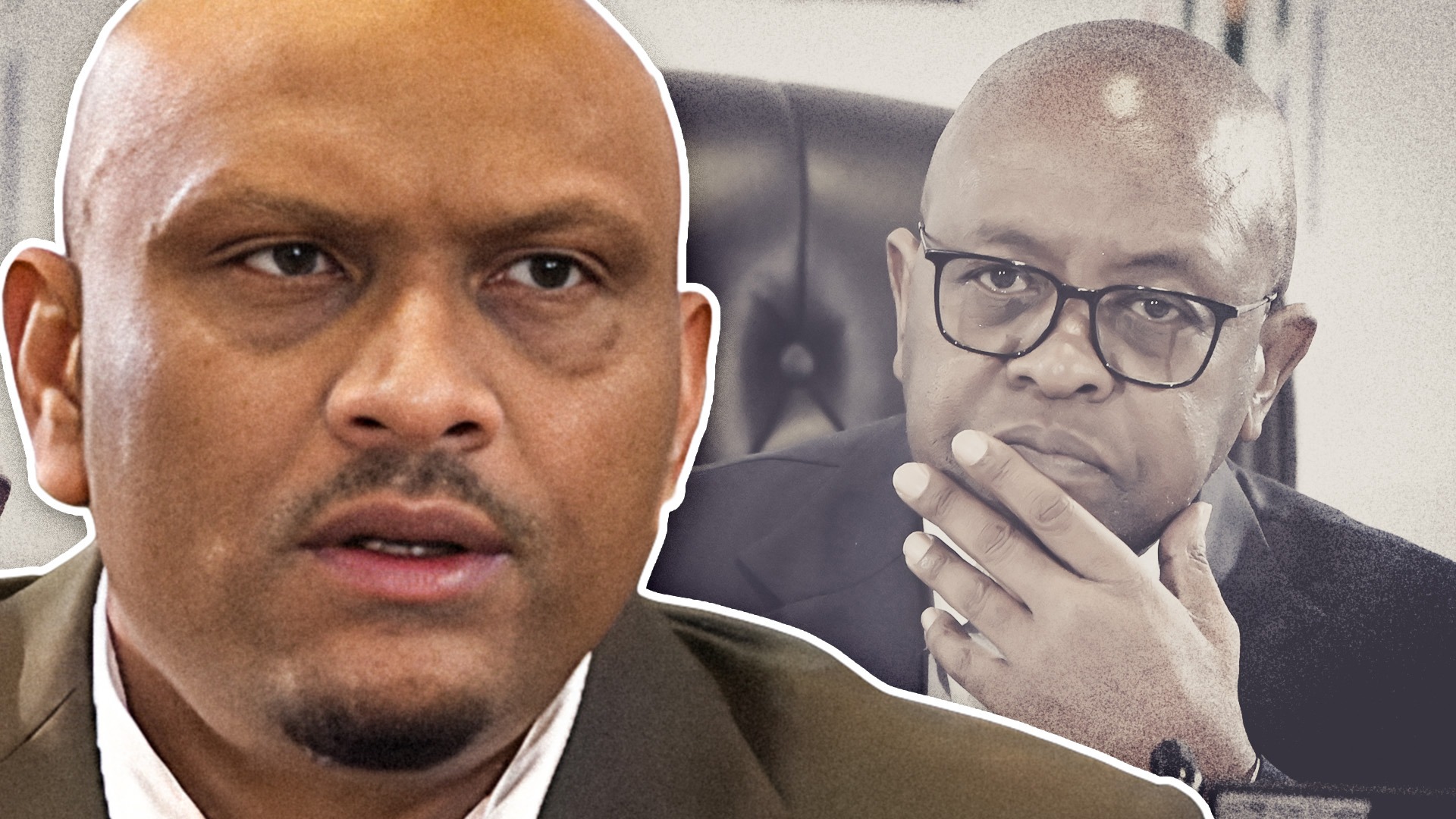 Illustrative image: Colonel Gavin Jacob testifies before the Madlanga Commission of Inquiry. (Photo: Screen capture / YouTube) |  Justice Mbuyiseli Madlanga. (Photo: Frennie Shivambu / Gallo Images)