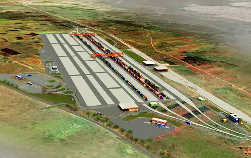 An artist’s impression of the proposed  Tambo Springs Intermodal Facility. (Image: X)