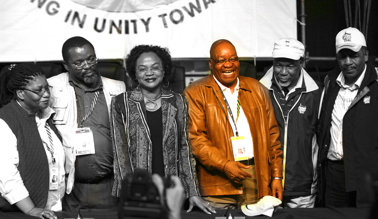The newly elected top six-members of the ANC pose in Polokwane