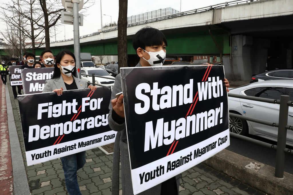 Protest Gather To Support Democracy In Myanmar