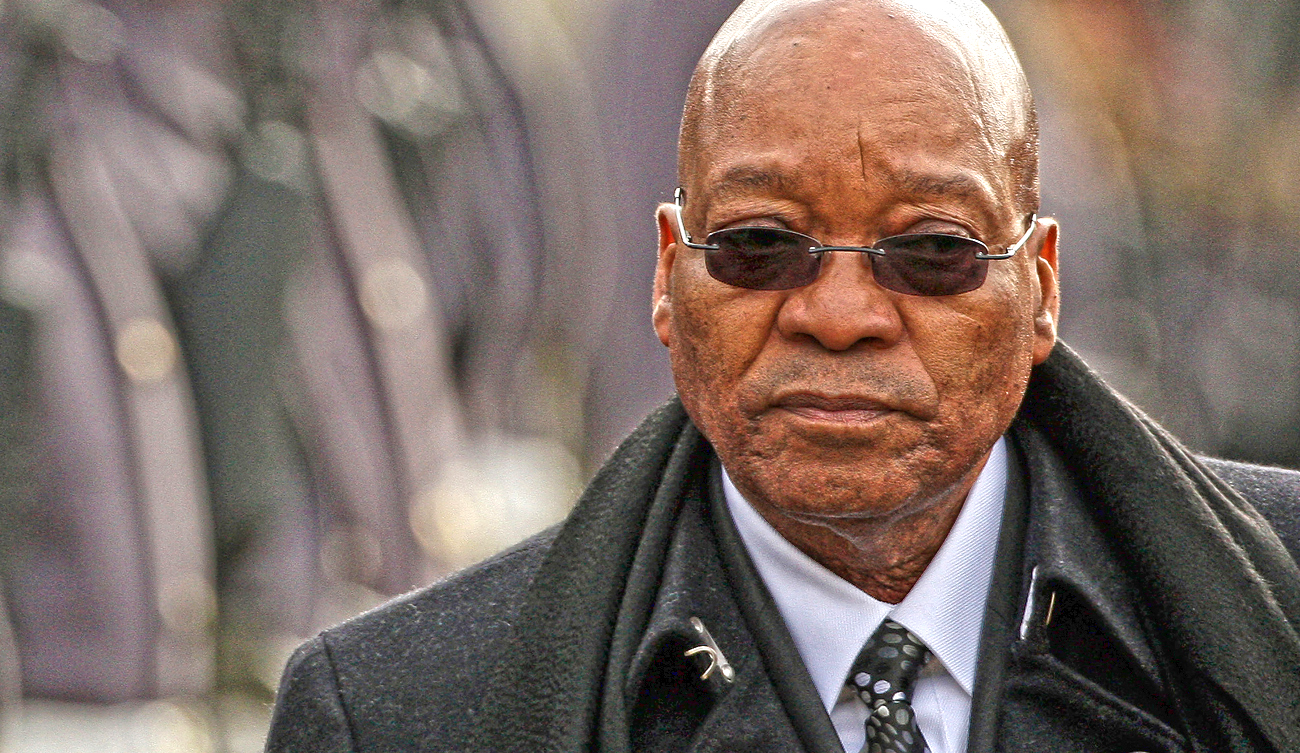 Britain's Prince Philip and South Africa's President Zuma inspect the Honour Guard during a ceremonial welcome in London