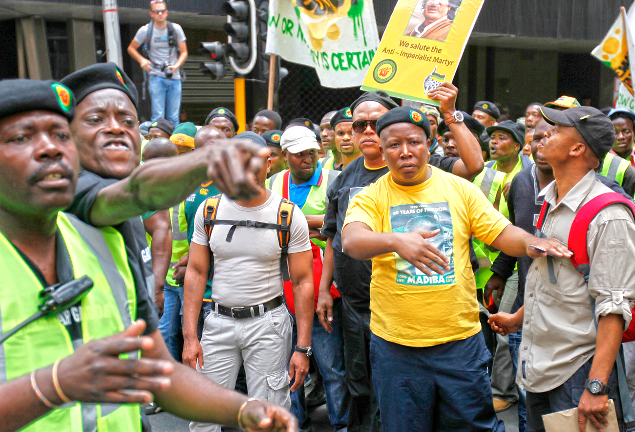 African National Congress Youth League leader Malema takes part in a march in Johannebsurg