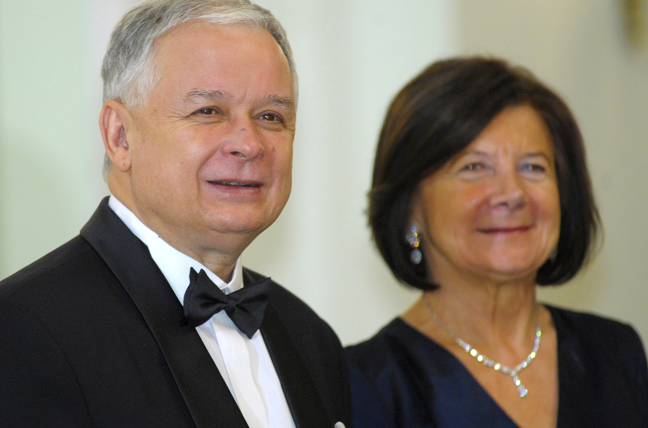 File photo of Lech and Maria Kaczynski in Warsaw