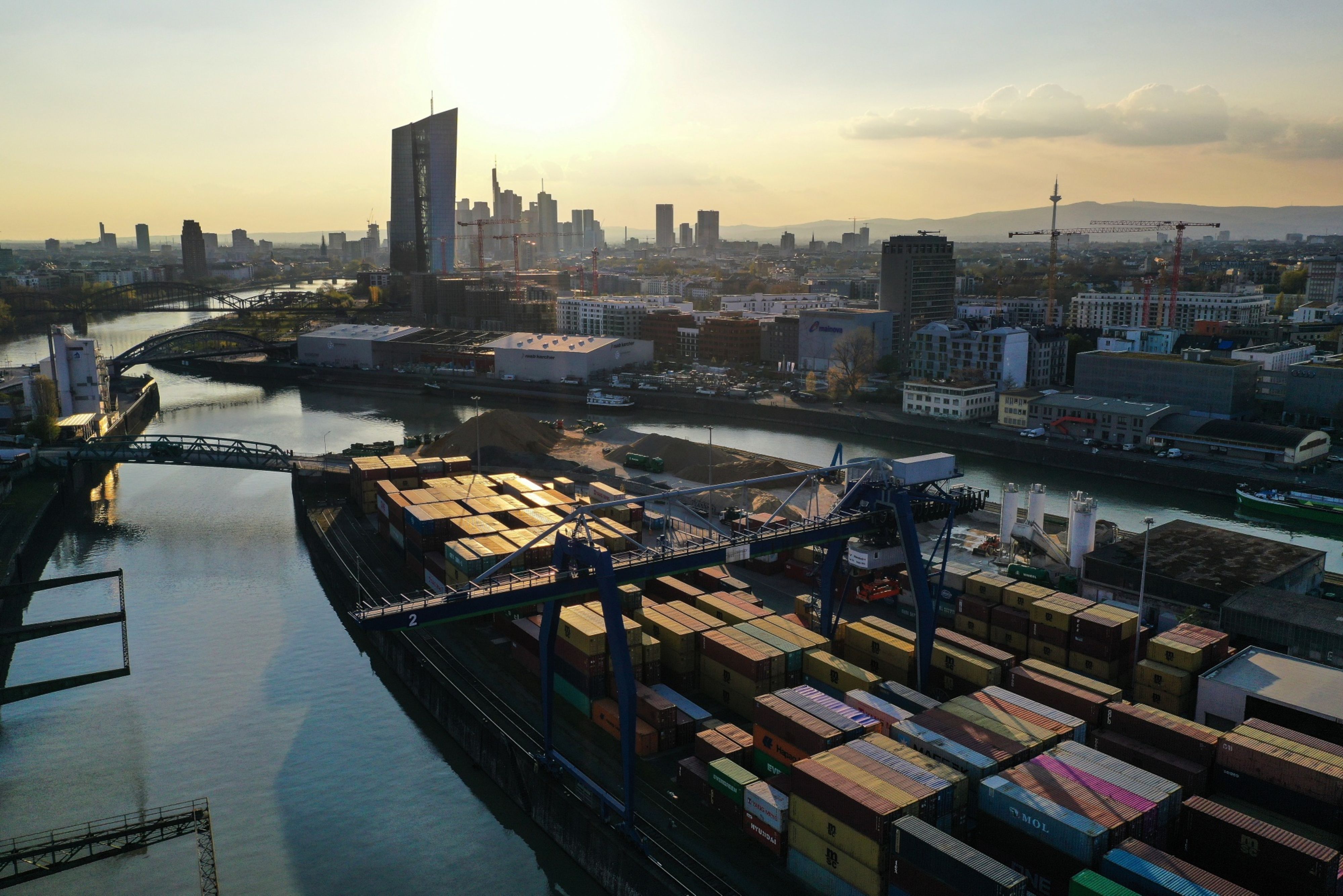 Aerial Views of Frankfurt's Financial District