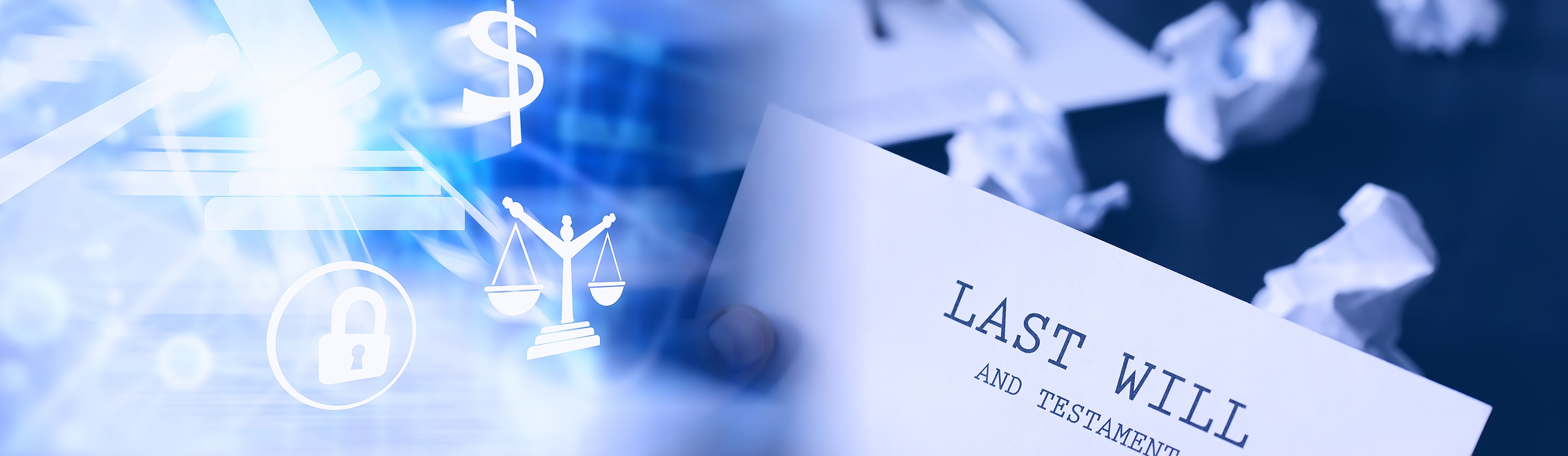 Legal concept. The procedure for writing the last will. Papers w