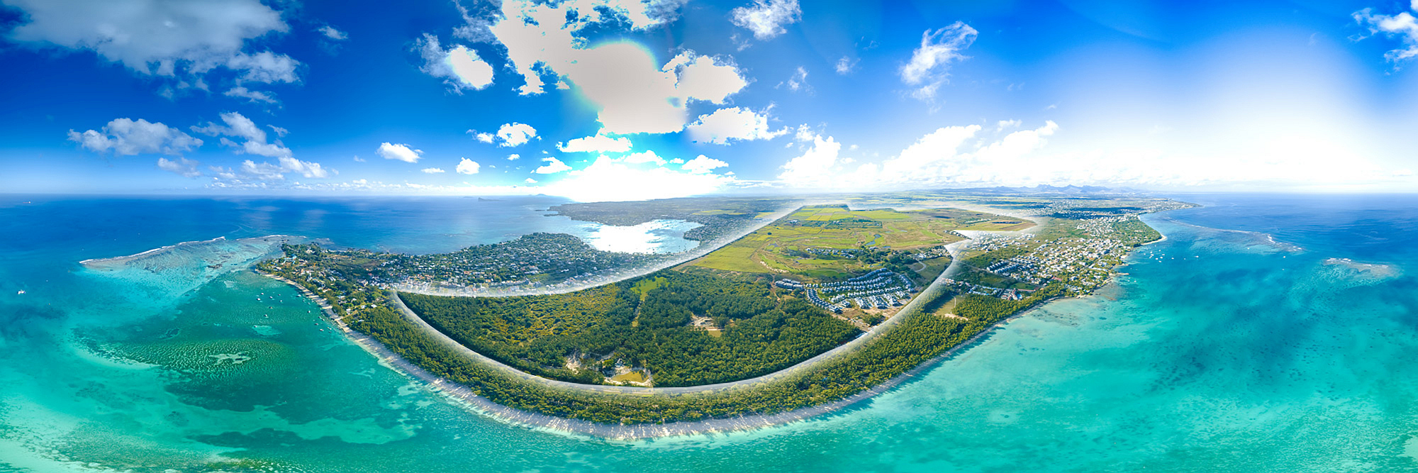 Mont Choisy aerial view of beach