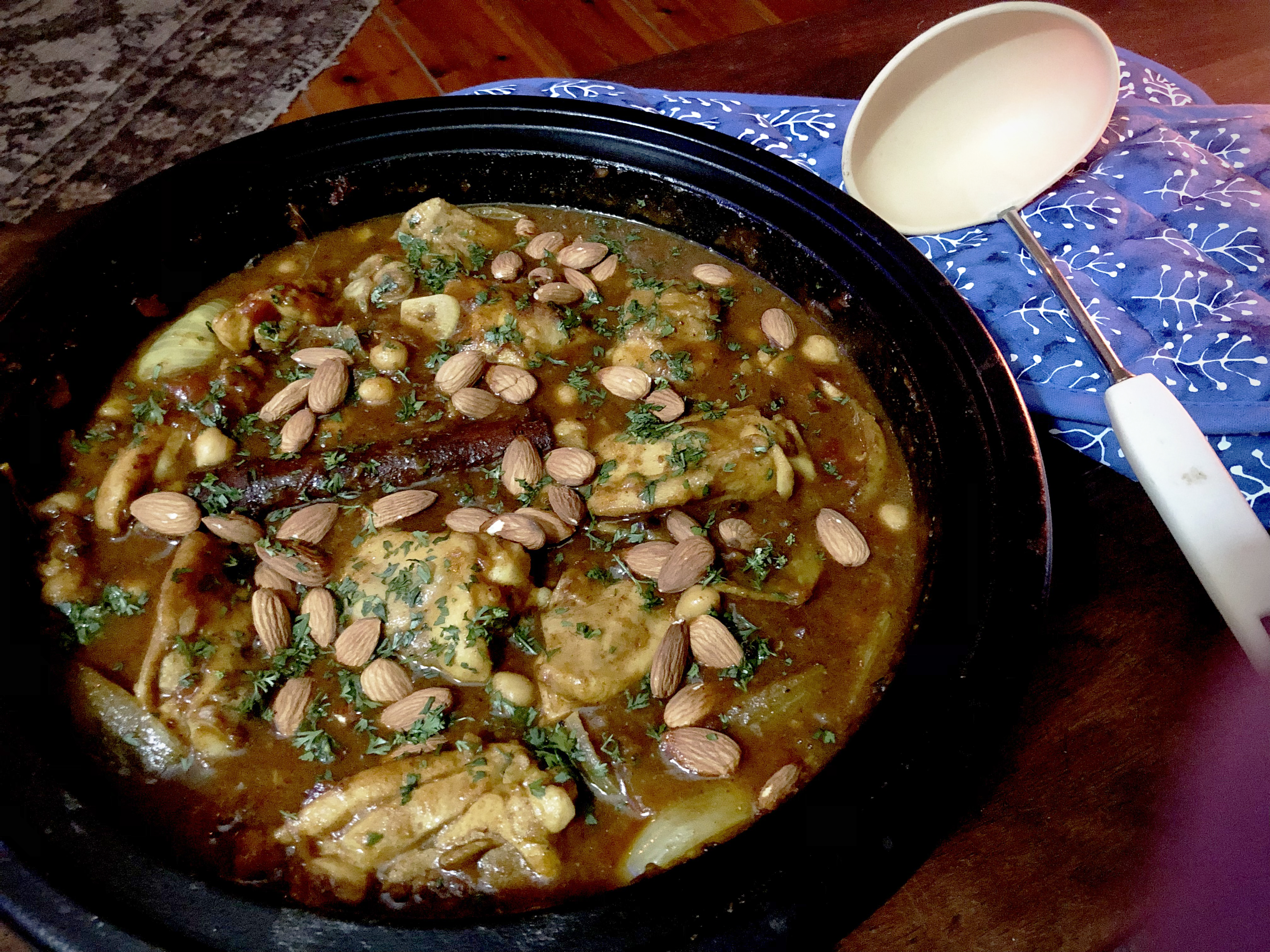 Moroccan chicken tagine with dates, honey and almonds