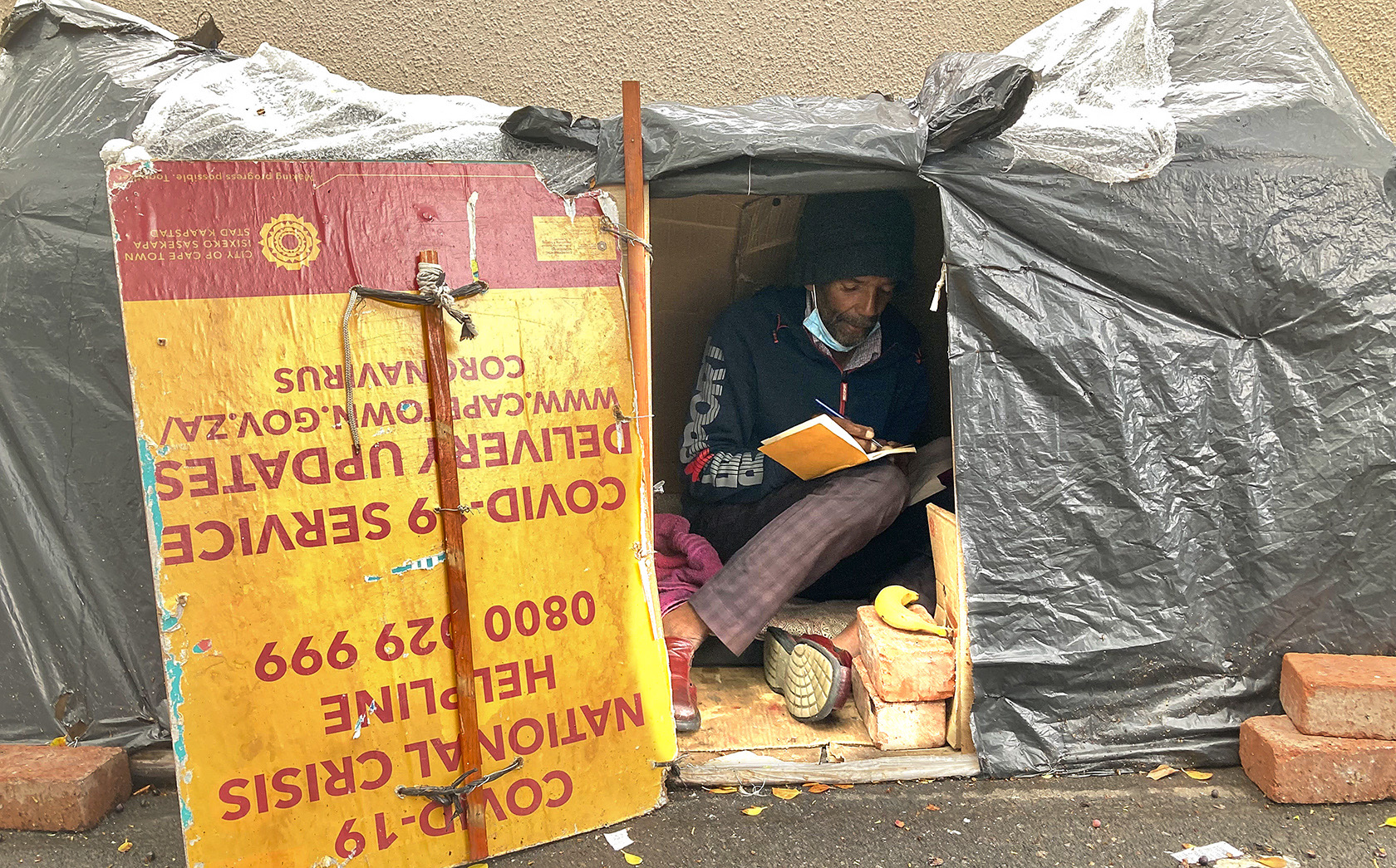 Homeless in a ‘veldjie’ in Sea Point, Cape Town, with no ID to vote